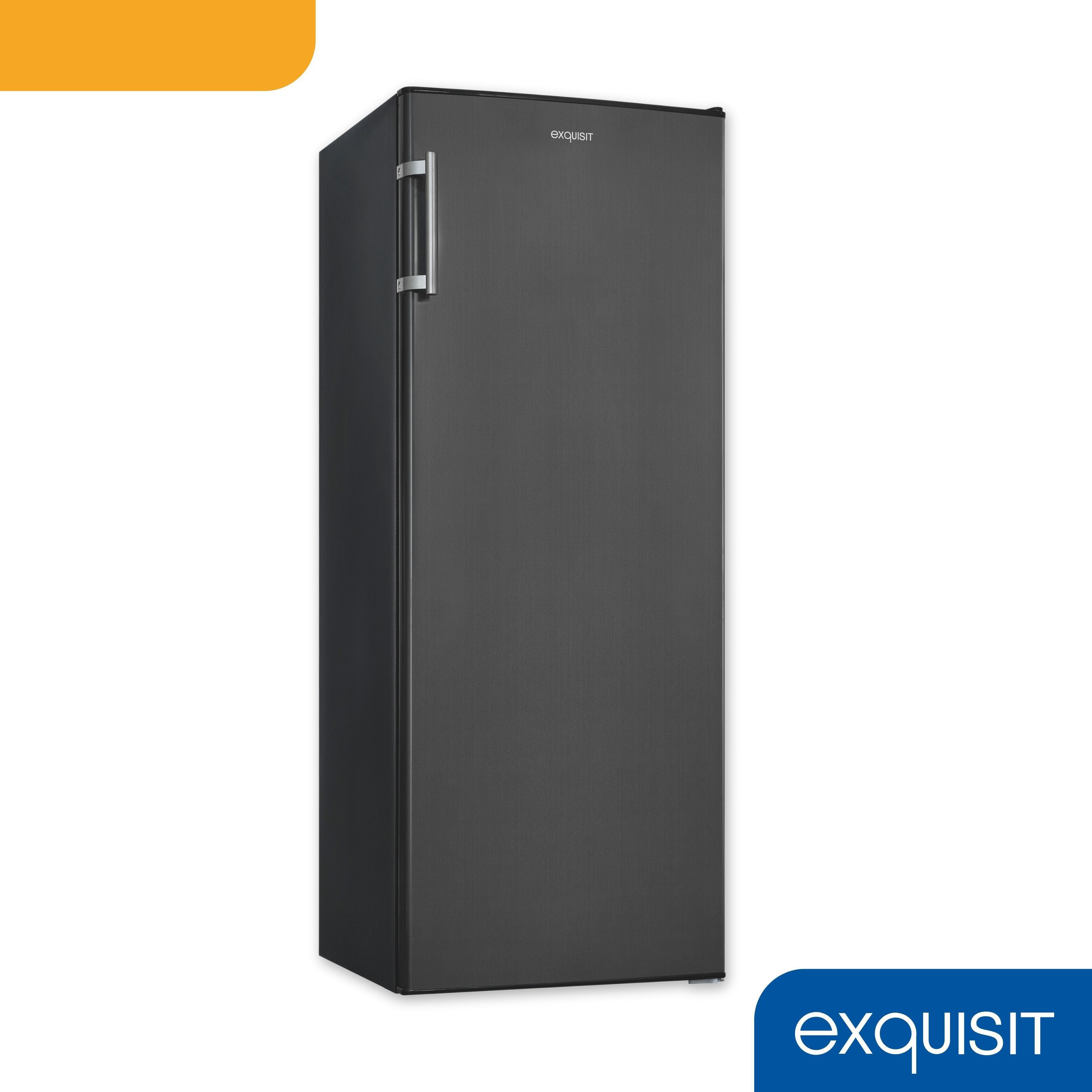 exquisit Kühlschrank KS320-V-H-040E inoxlook-az, 142,6 cm hoch, 54,4 cm breit, Großzügiger Kühlraum für mehr Frische und beste Übersicht