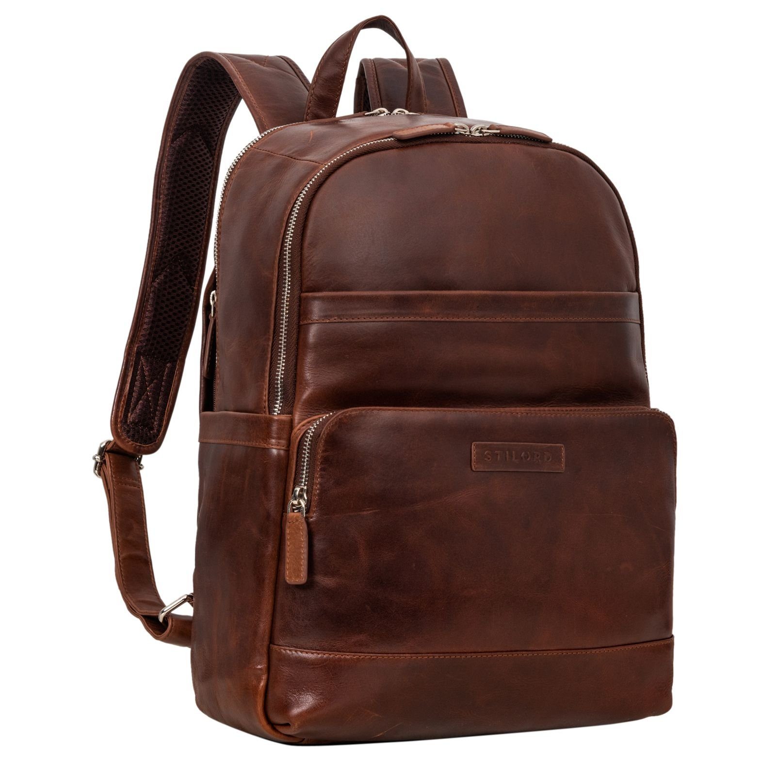 STILORD Notebook-Rucksack "Milan" Klassischer Laptop Rucksack 13,3 - 14 Zoll Echt Leder