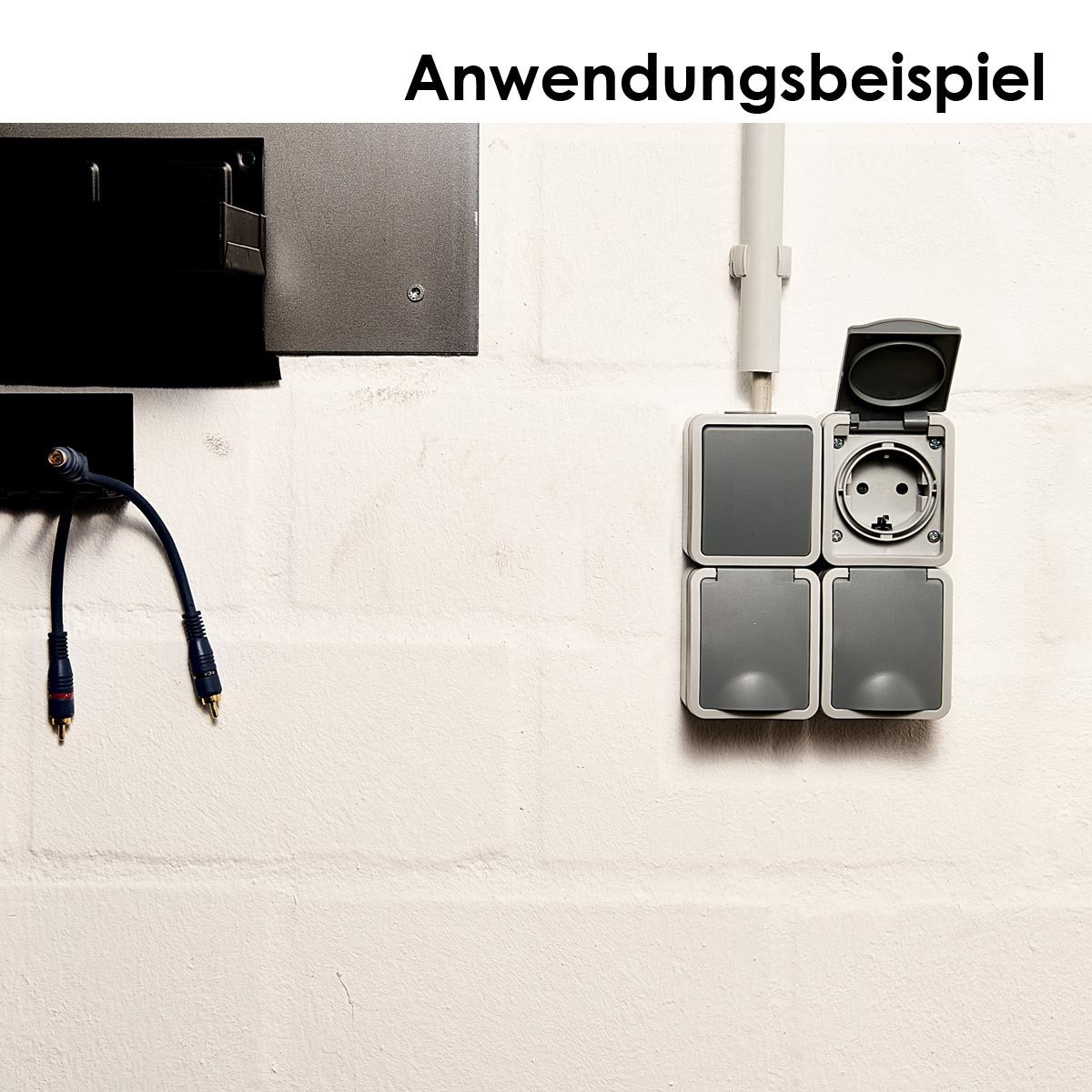 McPower Aufputz-Steckdose FIX Doppelsteckdose vertikal IP54 250V~/16A