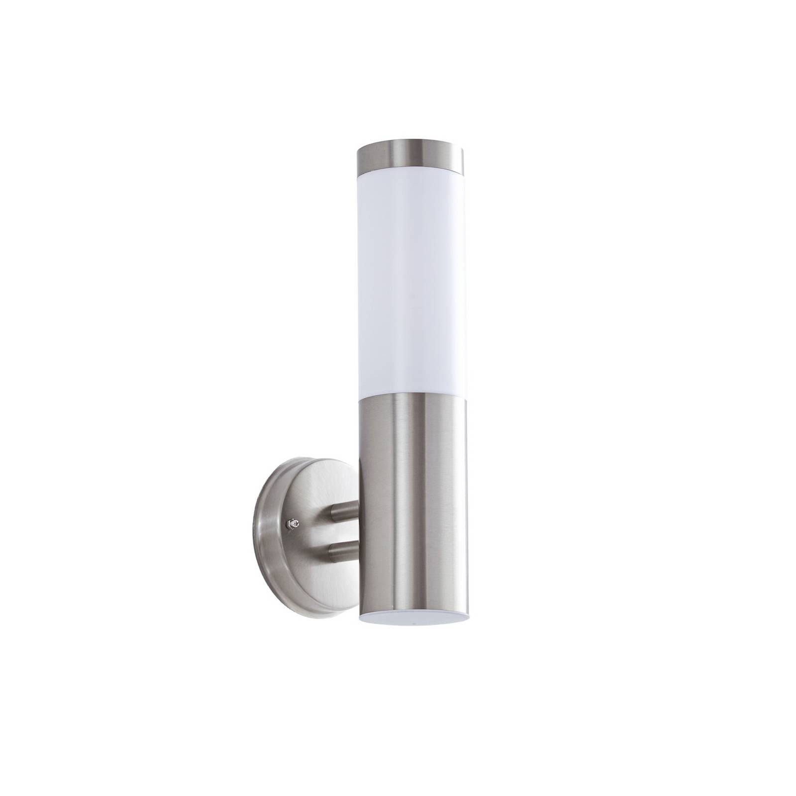 Lindby Außen-Wandleuchte Kristof, Edelstahl Alu IP44, 1 x 15 W LED