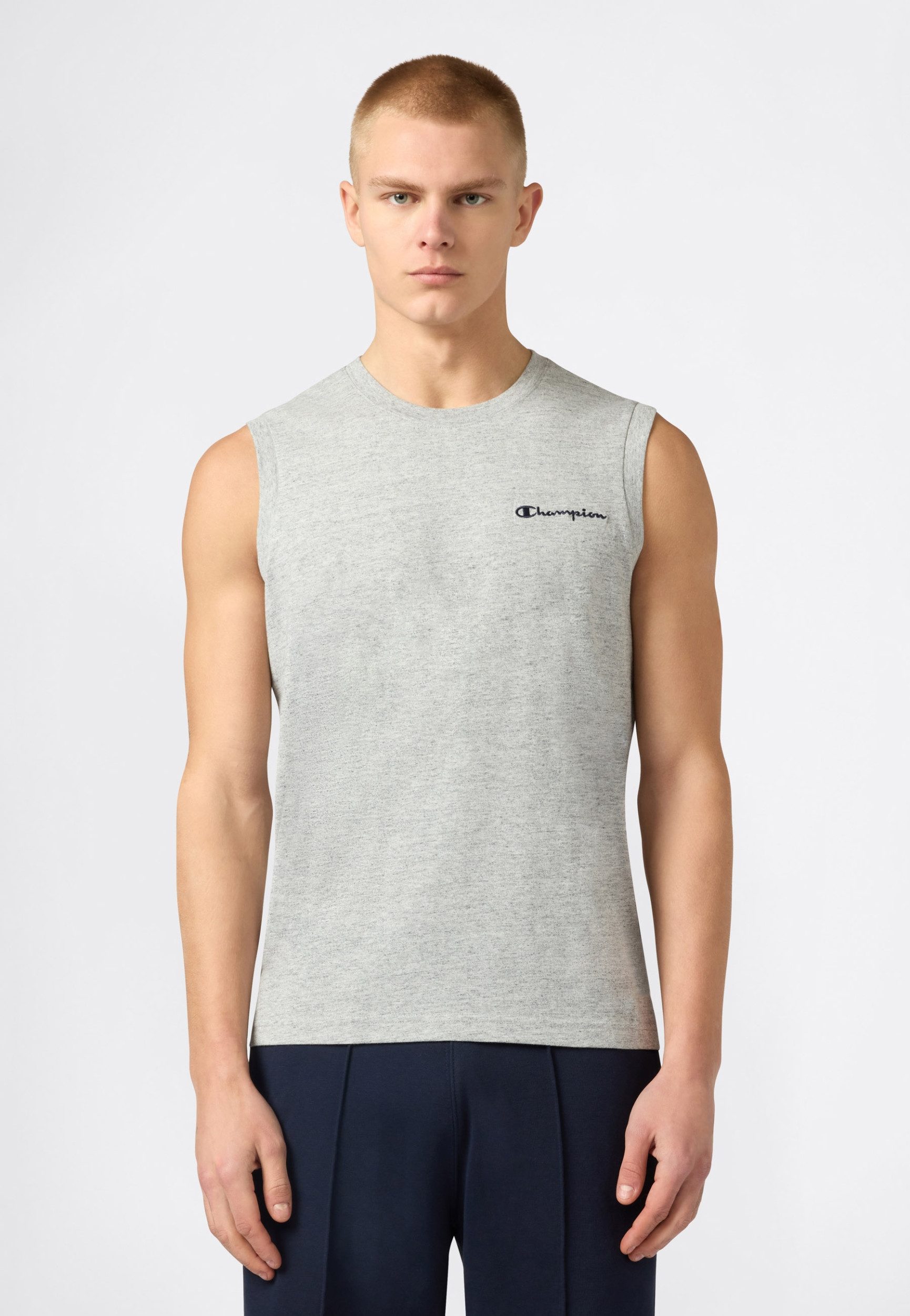 Champion Kurzarmshirt ICONS ärmellose Herren-Top hellgrau