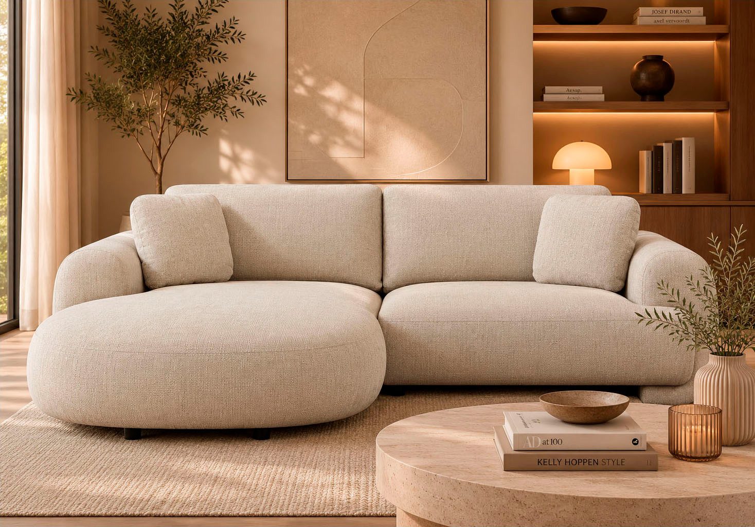 OTTO home Ecksofa YllSY L-Form, 231cm - OTTO. Verlässliche Qualität., Struktur-Bezug, Tonnentaschen-Federkern