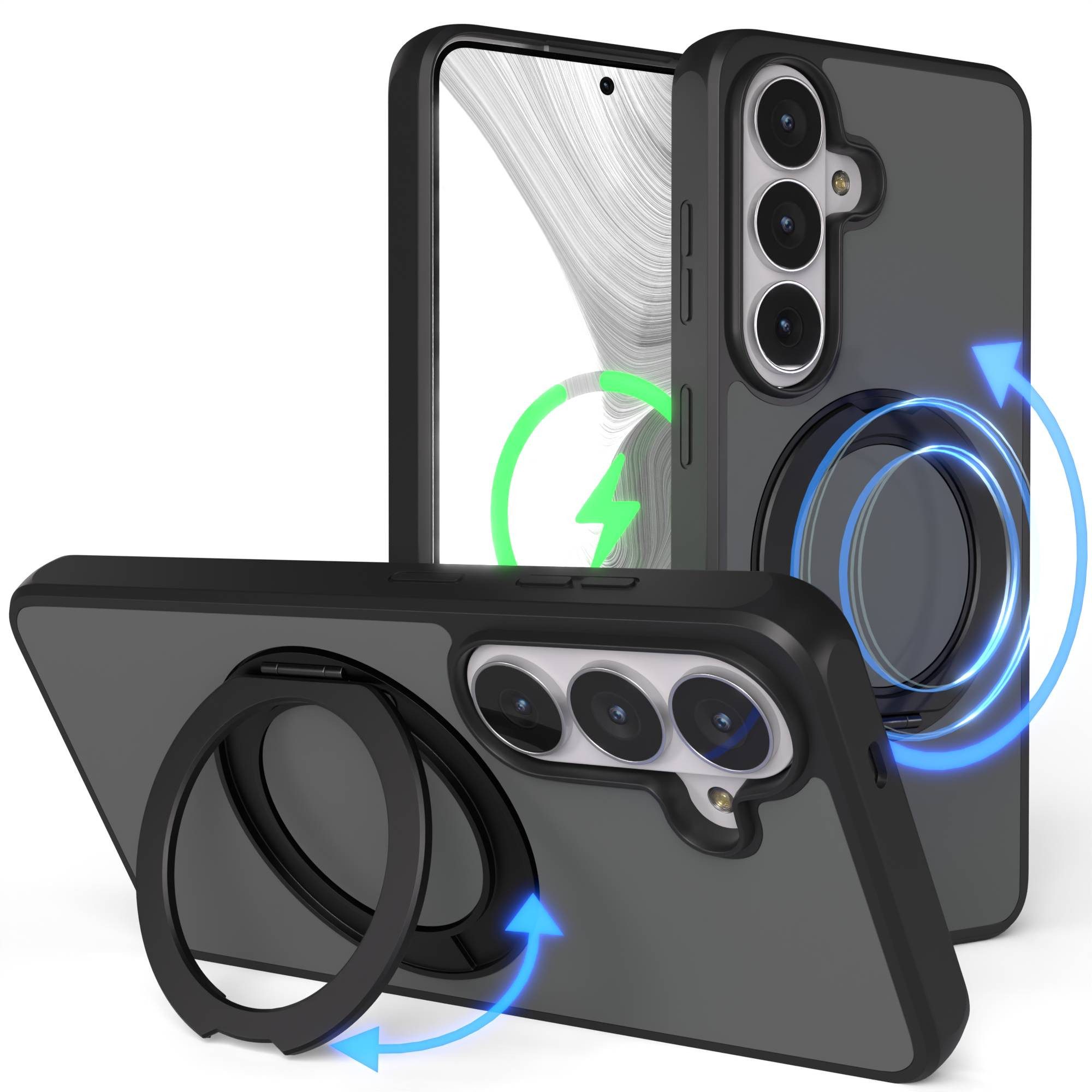 EAZY CASE Handyhülle Outdoor Galaxy S26 Case mit MagSafe Rotation Ring 6,3 Zoll, Outdoor Handy Hülle Bumper Schutzhülle Slim mit …