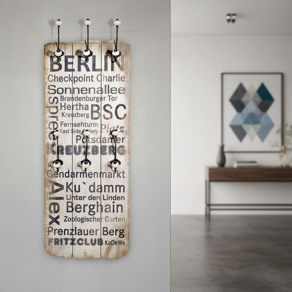 Mucola Garderobe Wandgarderobe Garderobenpaneel Wandpaneel weiß Haken Flurgarderobe (Stück, 1 St., Wandpaneel), Unkomplizierte Befestigung an der Wand