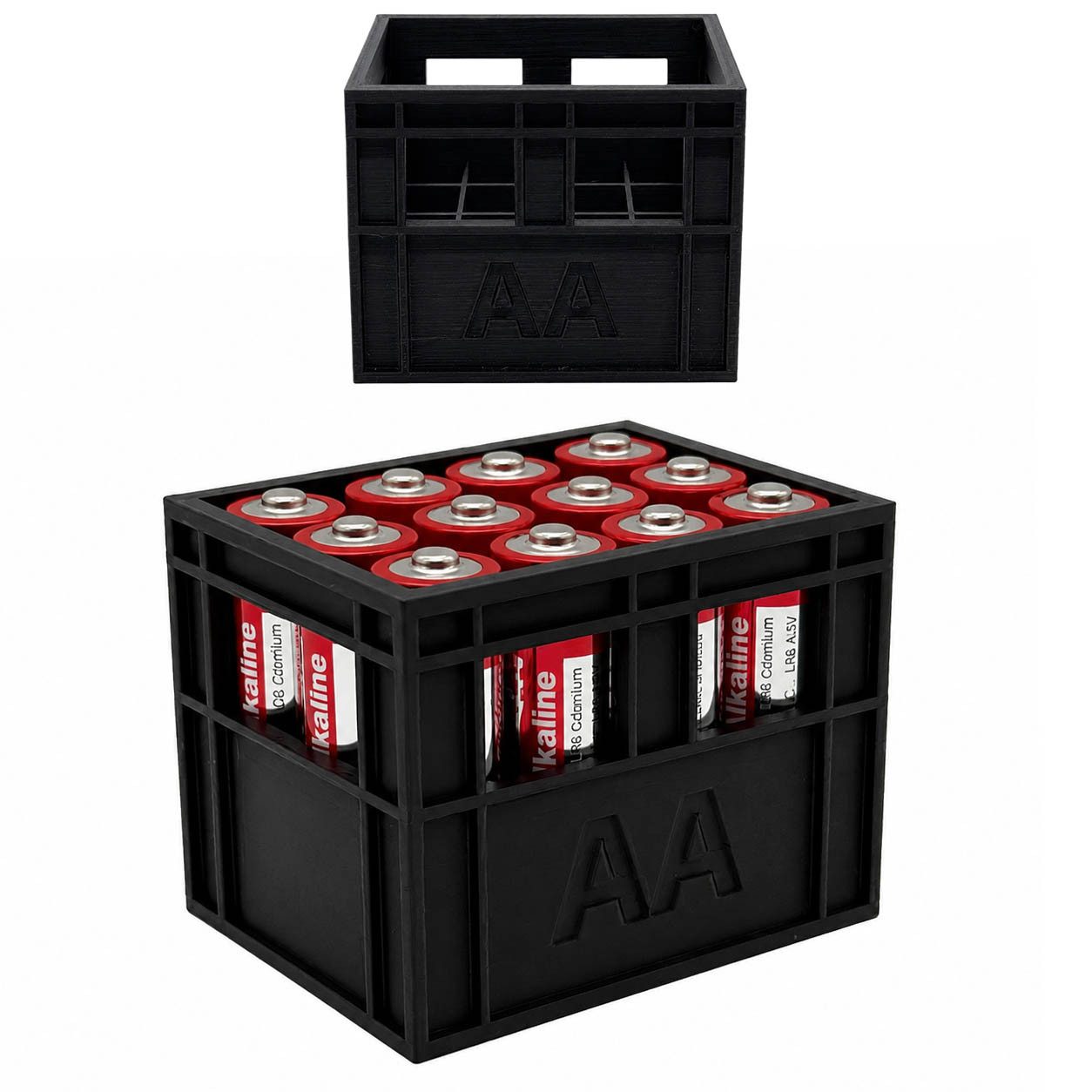 TSB Werk Werkzeughalter Batteriespender Batteriekasten Batteriehalter, 2-tlg., Batteriebox, Batterie, AA, Organizer