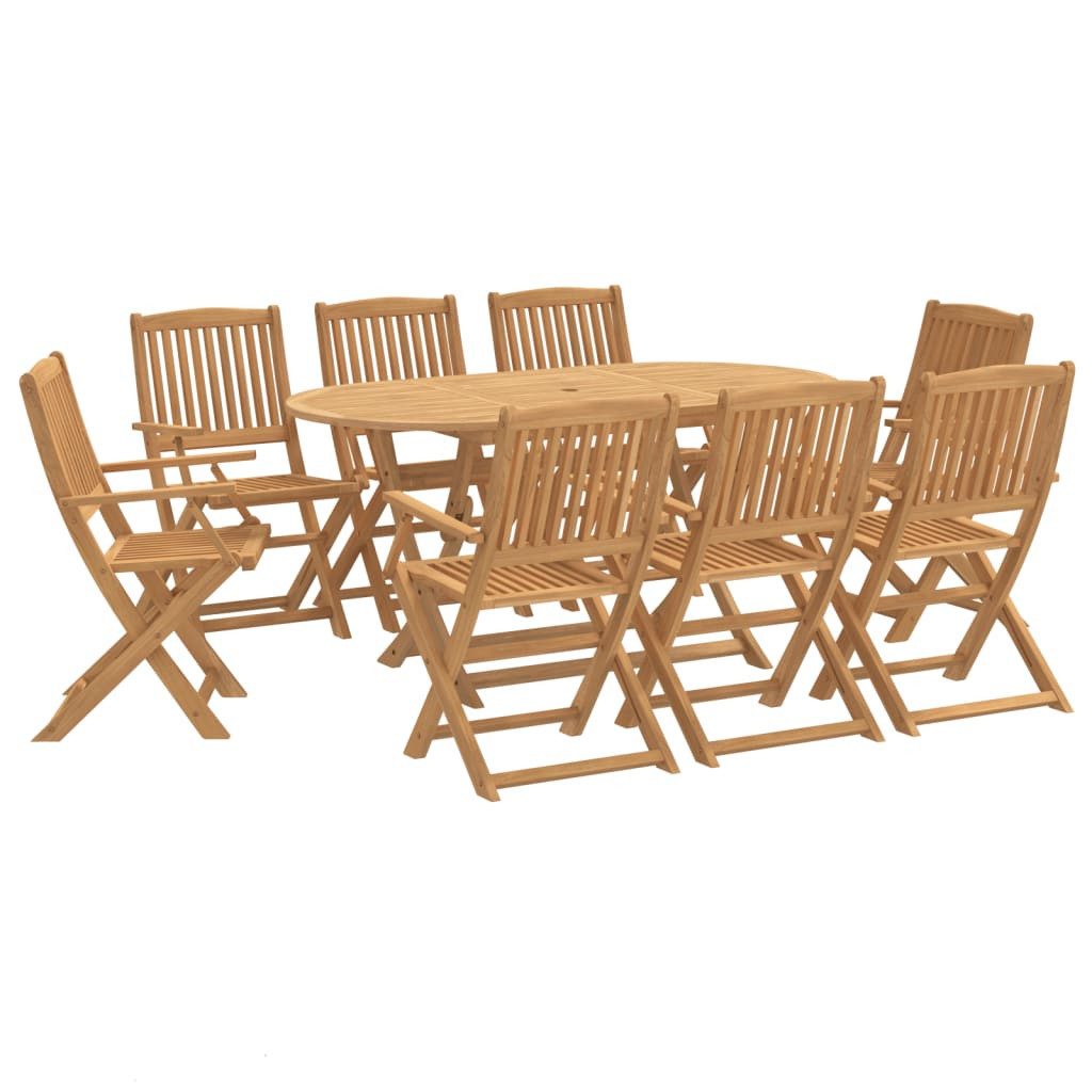 vidaXL Garten-Essgruppe 9-tlg. Garten-Essgruppe Massivholz, (8-tlg) günstig online kaufen