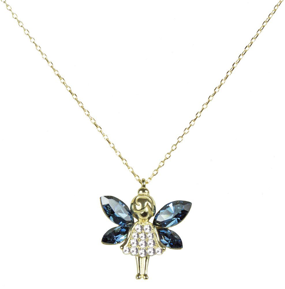 Kette mit Anhänger mit Elfen-Anhänger Blau - 925 Silber Schmuck mit Zirkonia