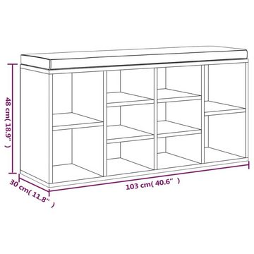 furnicato Truhenbank Schuhbank Betongrau 103x30x48 cm Holzwerkstoff