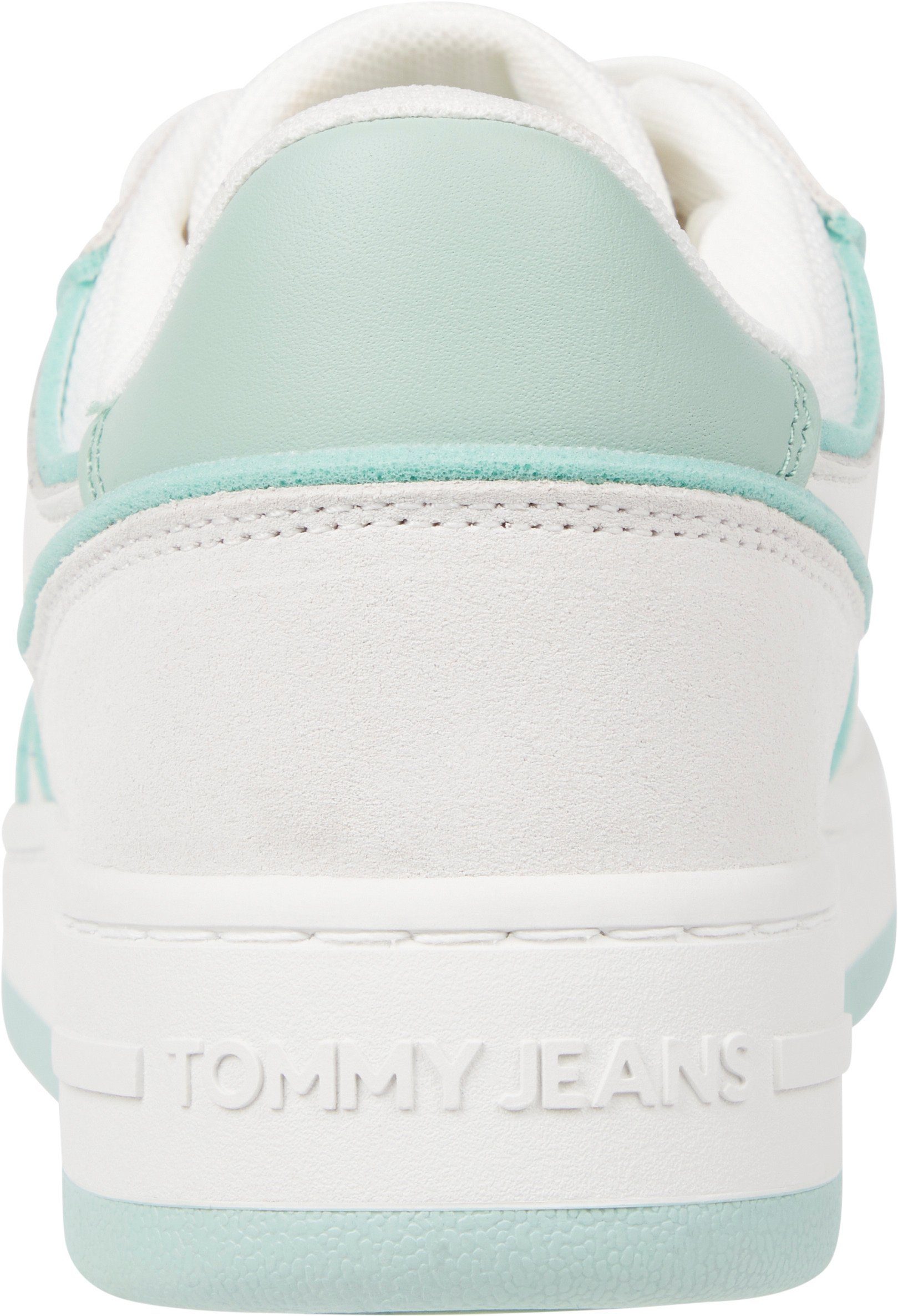 Tommy Jeans TJW RETRO BASKET mit Pastell-Besatz EDGE kontrastfarbenem FOAM Keilsneaker ecru-hellgrün