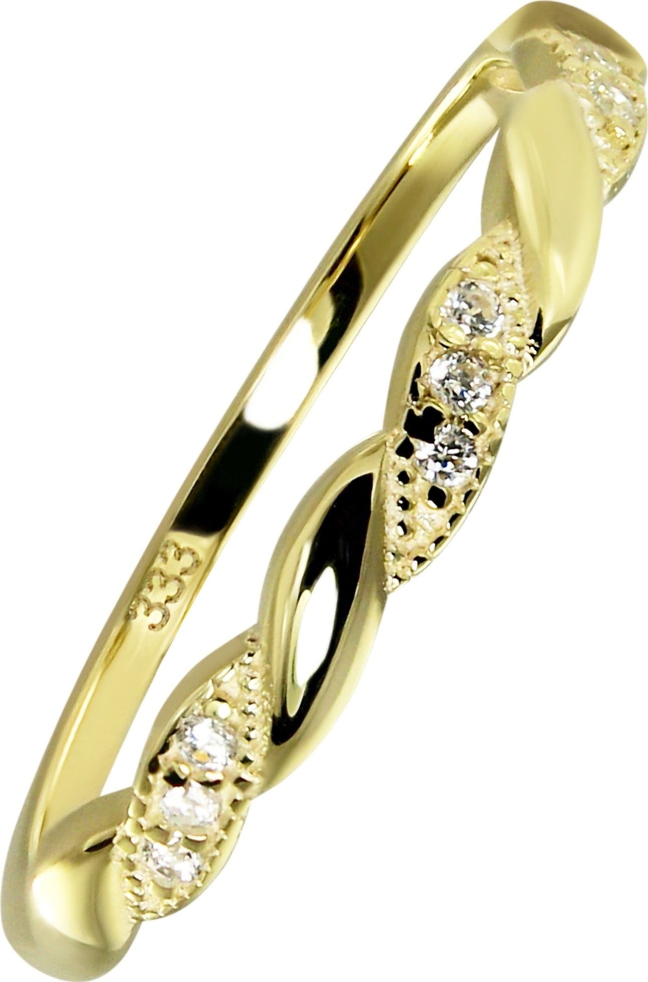 Balia Goldring Balia Damen Ring aus 333 Gelbgold (Fingerring), Damen Ring Wellen, 60 (19,1), Gold 333, Farbe: weiß, gold