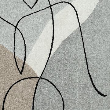 Teppich Kurzflor-Teppich in Pastelltönen mit Abstrakter Silhouette, Teppich-Traum, rechteckig, Höhe: 9 mm, Fußbodenheizungsgeeignet