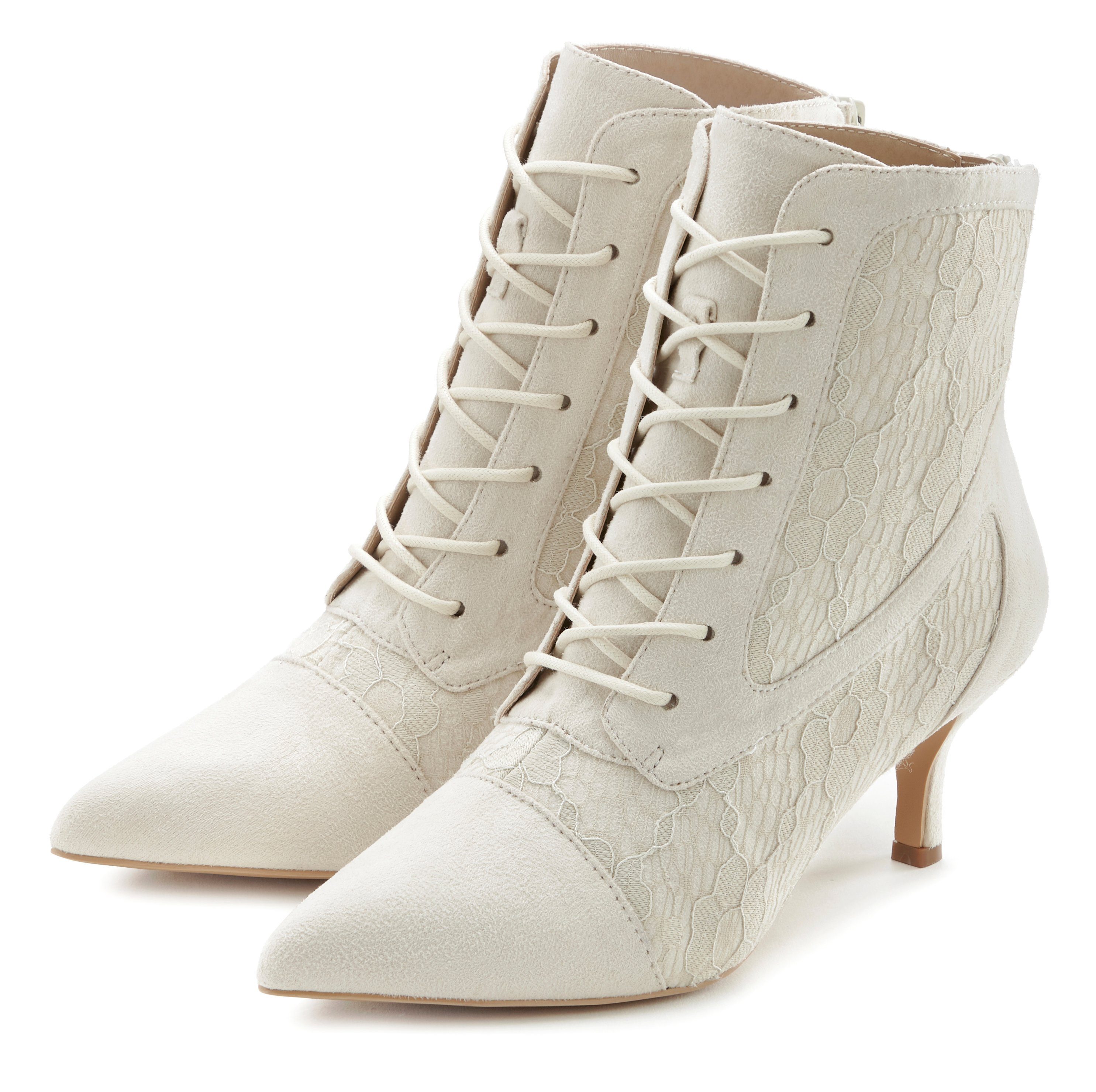 LASCANA Schnürstiefelette in sexy Spitzen Optik, günstig online kaufen
