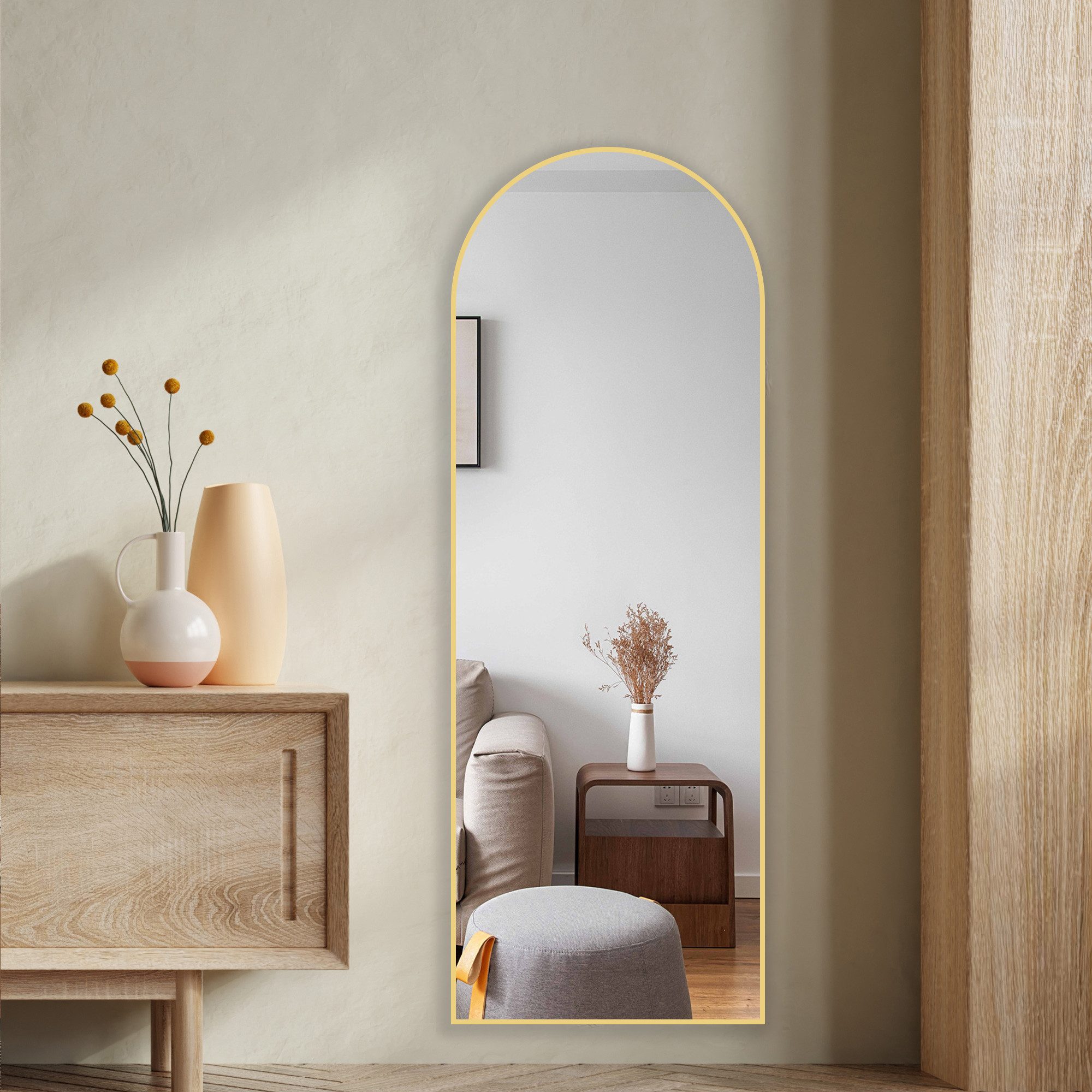 Boromal Spiegel Flur Ganzkörper 150x50 Wandspiegel Gold groß Flurspiegel mo günstig online kaufen