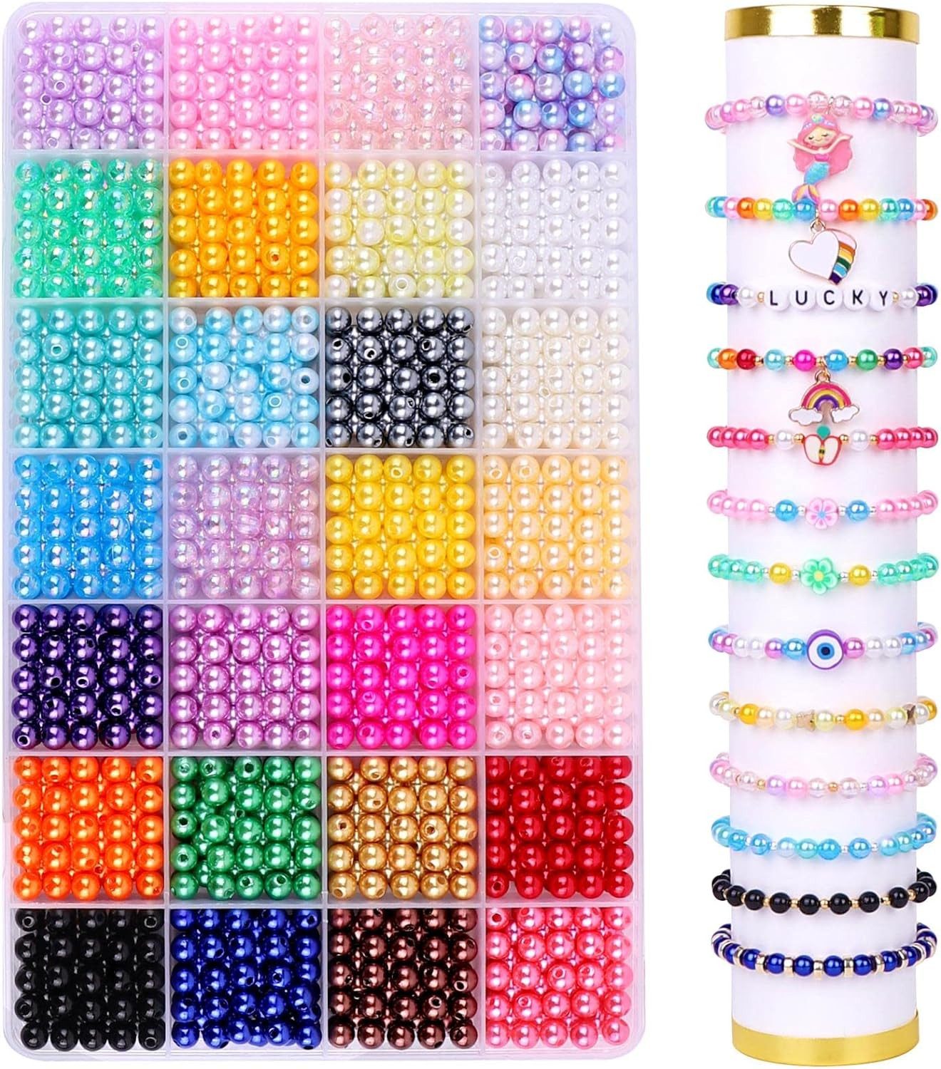 Schmuckset mit Gravur Armband perlen zum Auffädeln Perlenarmband Bastelset DIY Schmuckset