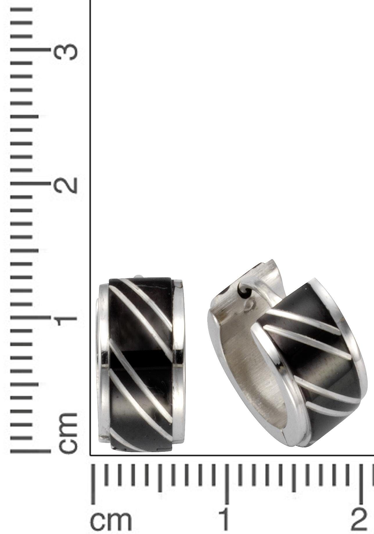 Firetti Paar Creolen Schmuck Geschenk teilweise schwarz, mit Lack
