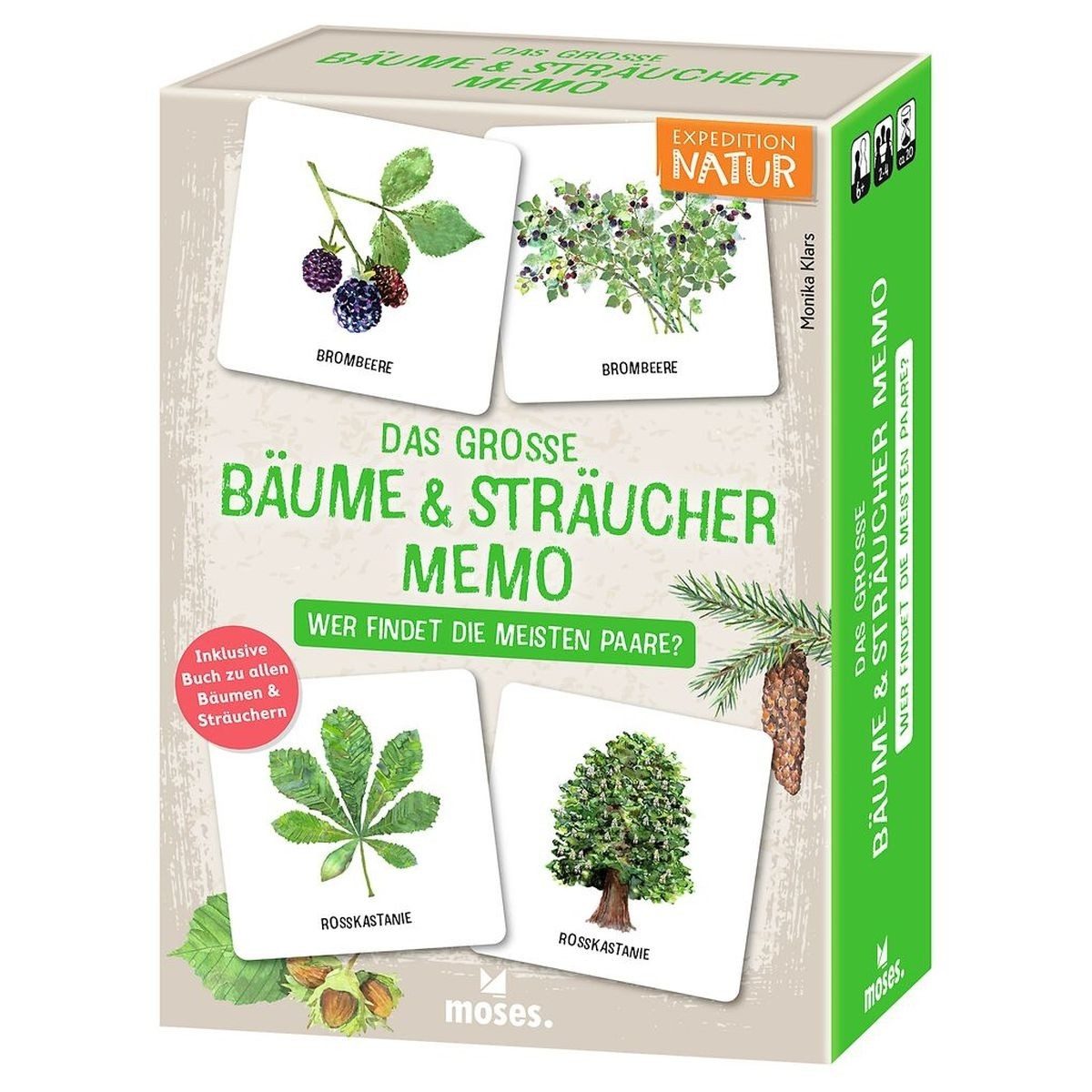 Moses. Verlag Spiel Bäume & Sträucher Memo-Spiel mit Buch für Kinder ab 6 Jahren