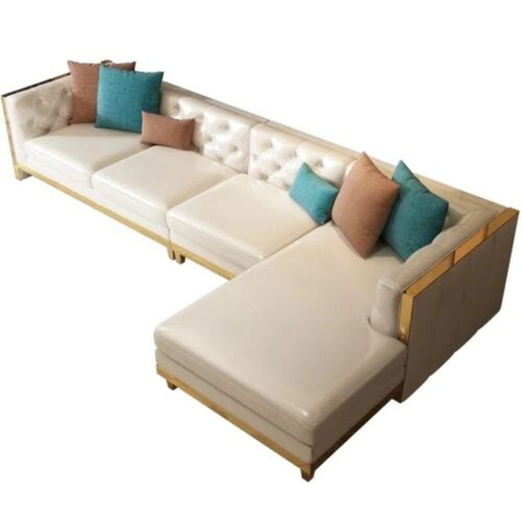 Wohn Garnitur Luxus Polster Sofa Leder Design Couch Eck Ecksofa, Sitz JVmoebel