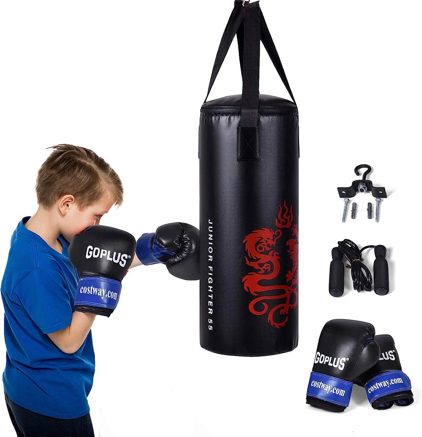 KOMFOTTEU Boxsack 10 & Boxset, Boxhandschuhe Springseil kg mit