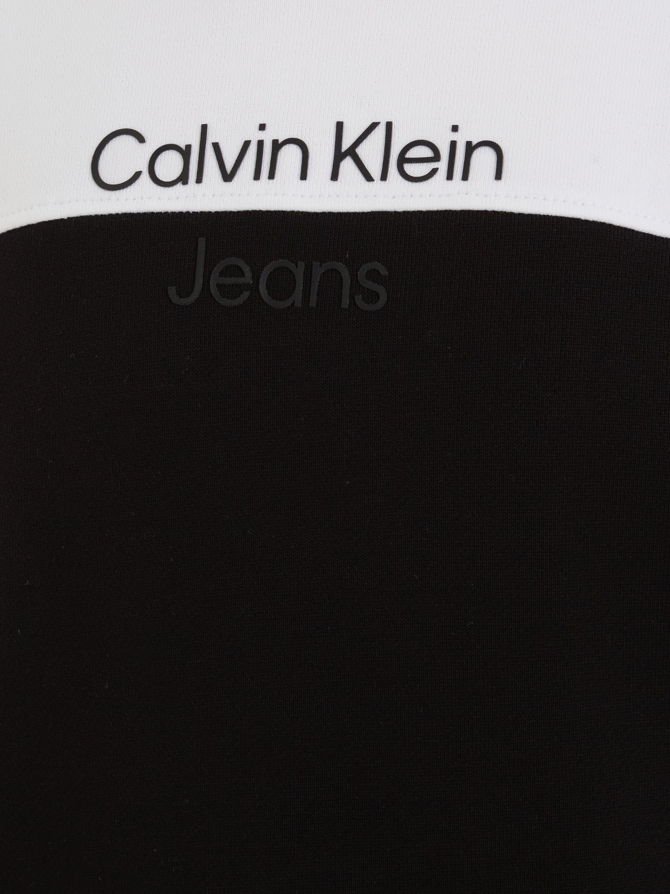 Jeans mit HOODIE Calvin BLOCK TERRY Klein Black Sweatshirt Ck Kapuze COLOR REG.