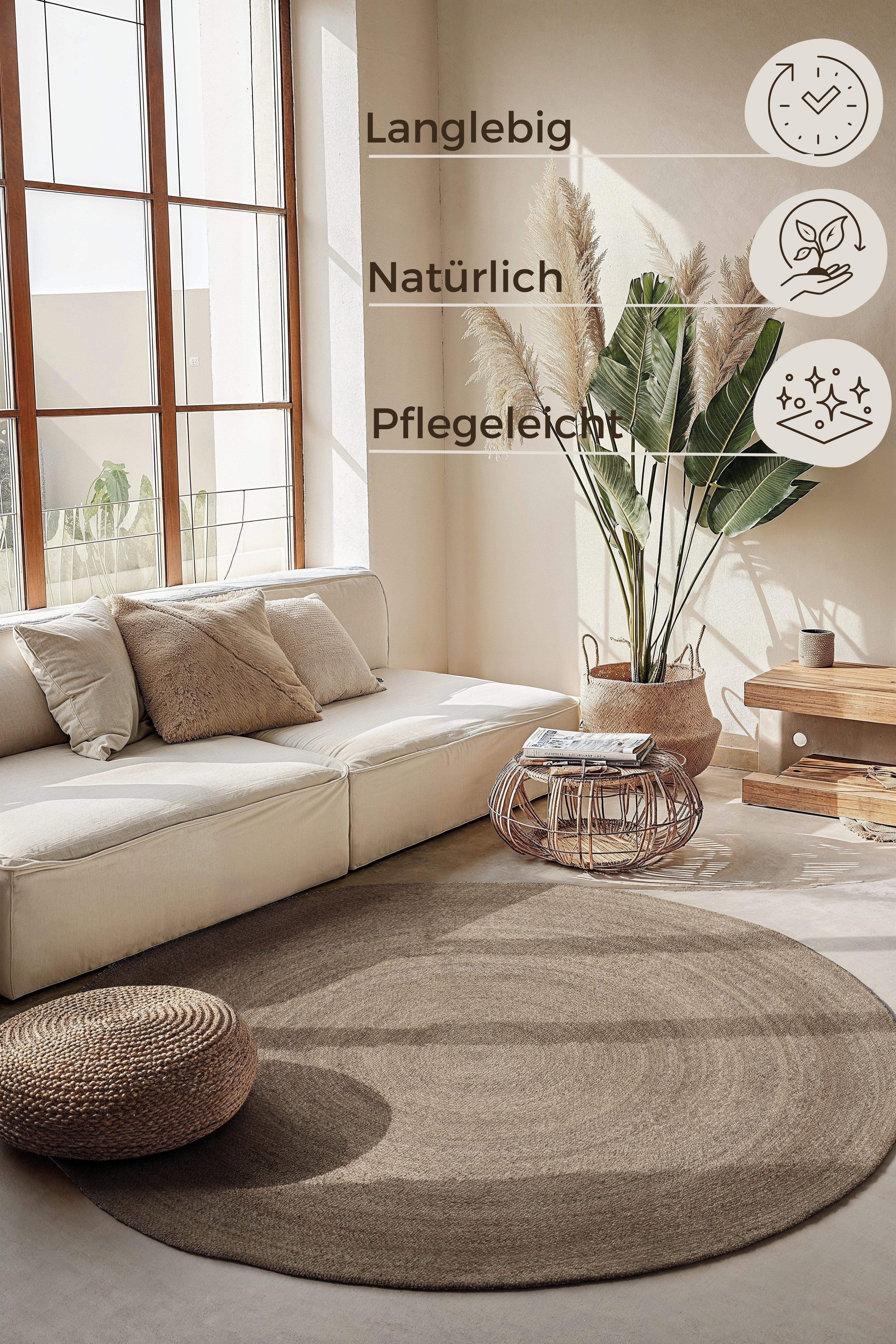 HANSE Home Teppich Rangpur Juteteppich, in rund und oval, oval, Höhe: 10 mm, handgewebt, 100% Jute, Natur, Wohnzimmer, Flur, Boho, Skandi