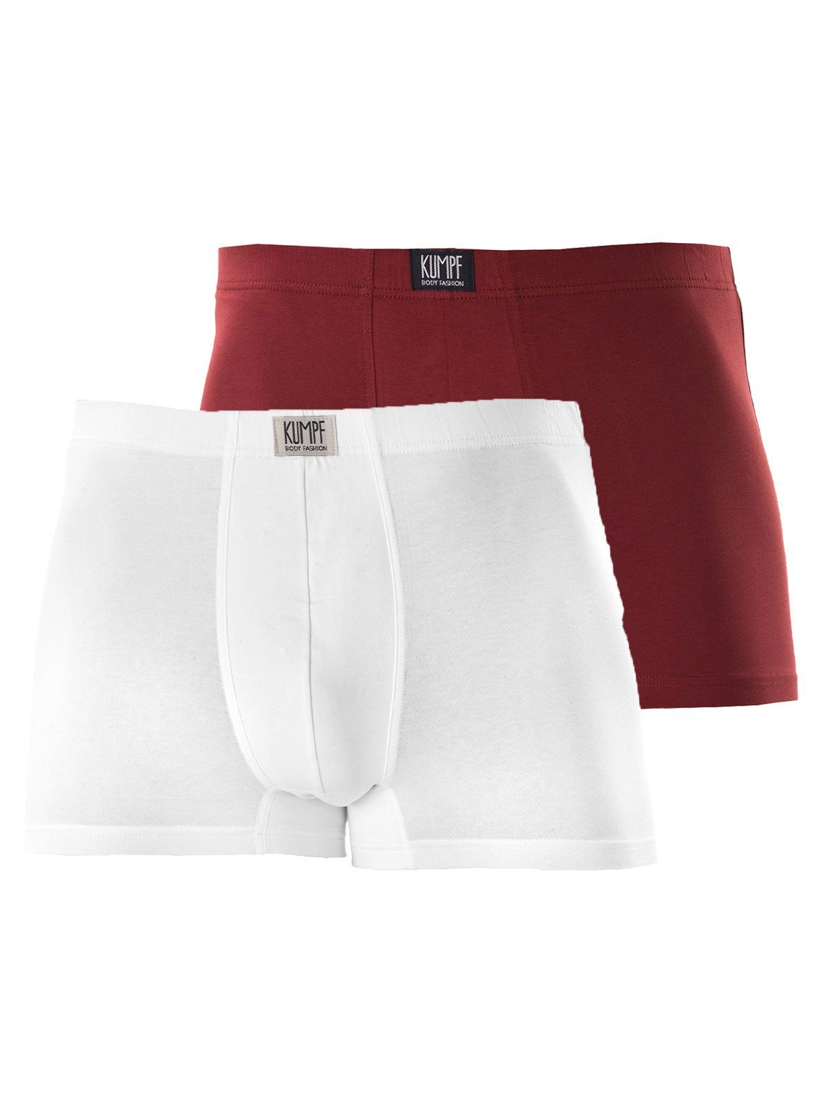 Herren KUMPF Bio Retro Pants (Spar-Set, weiss weinrot 2er Sparpack 2-St) Pants Cotton hohe Markenqualität