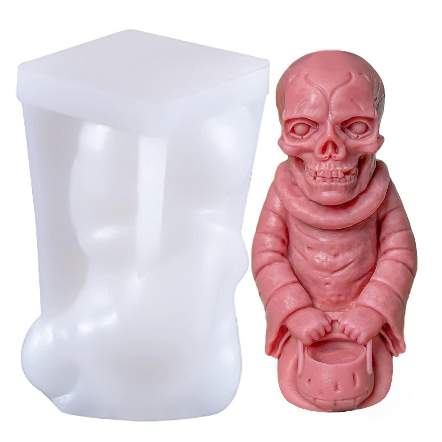 LuxusKollektion Silikonform 3D Totenkopf Kerzenform Silikon Gießform, (1-tlg)