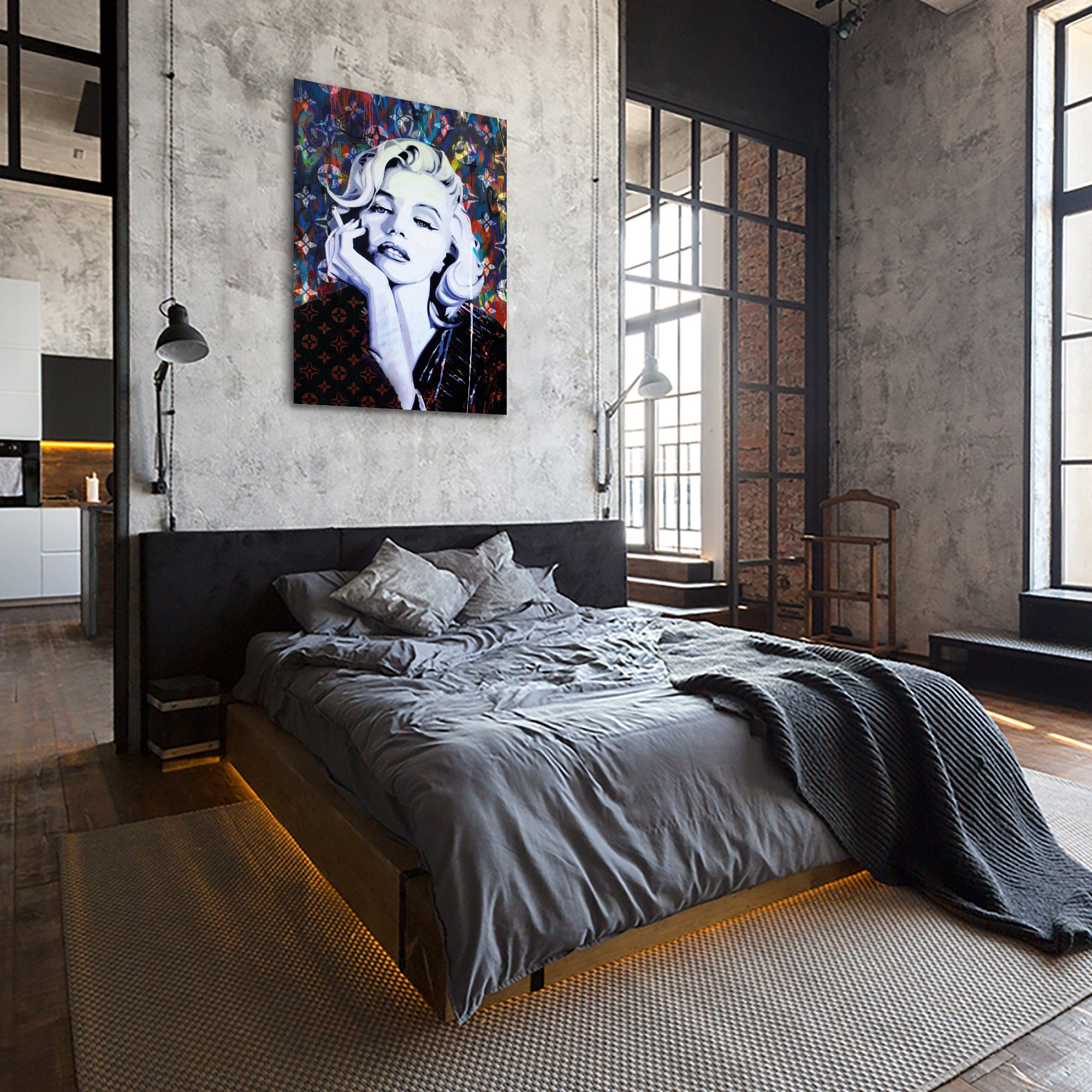 gerahmte Wandbild Art, Leinwand Canva Wandbilder & Wall Marilyn Größen, in als 4 Bild, Monroe, ArtMind Poster Premium