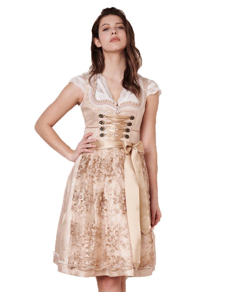 Krüger Madl Dirndl 'Kailia' Spitzenschürze 417565, Natur 60cm günstig online kaufen