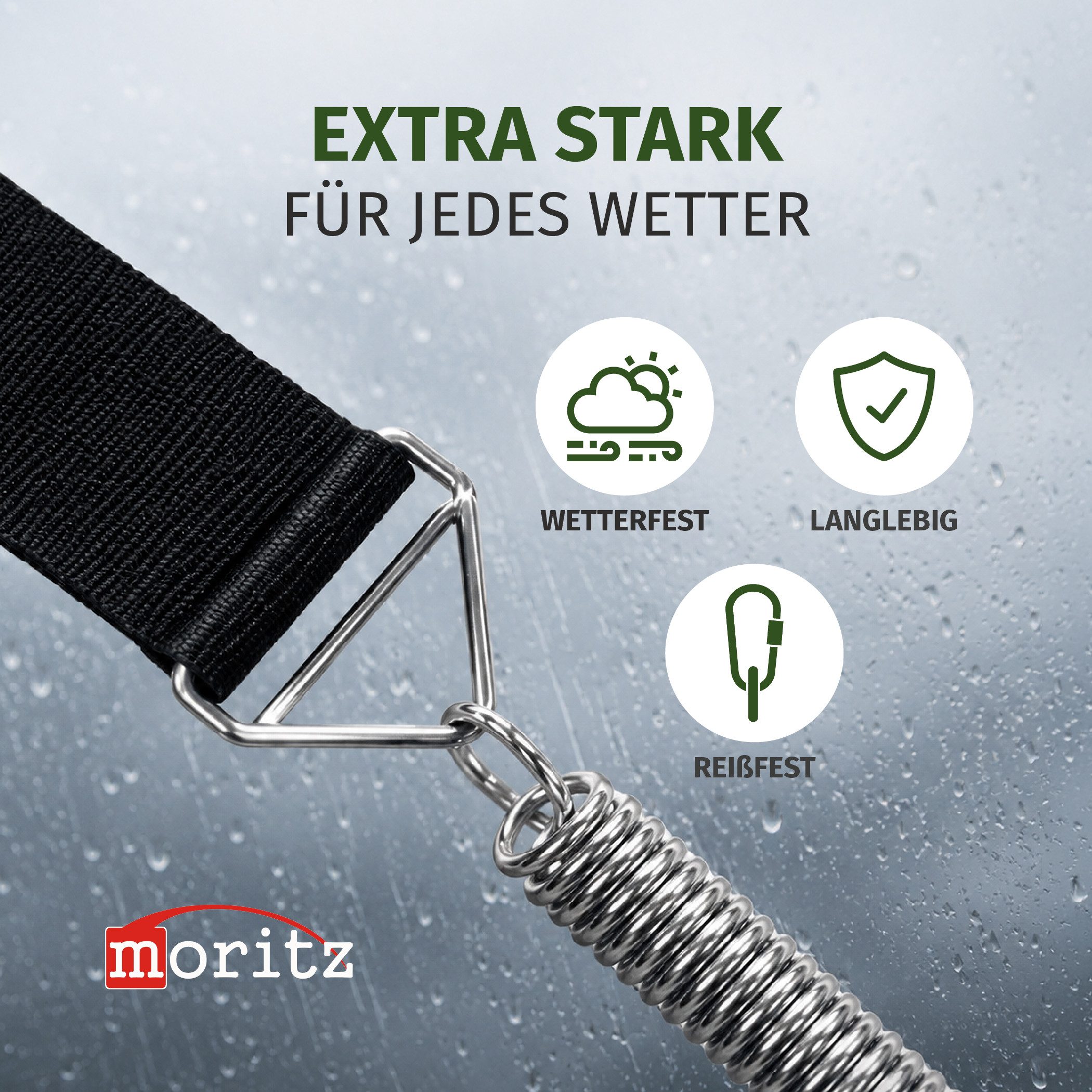 Moritz Vorzelt 13 m Sturmband Deluxe, (Sturmband), für Vorzelte Markisen Wohnwagen Wohnmobil Zelt Vorzelt Gewächshaus