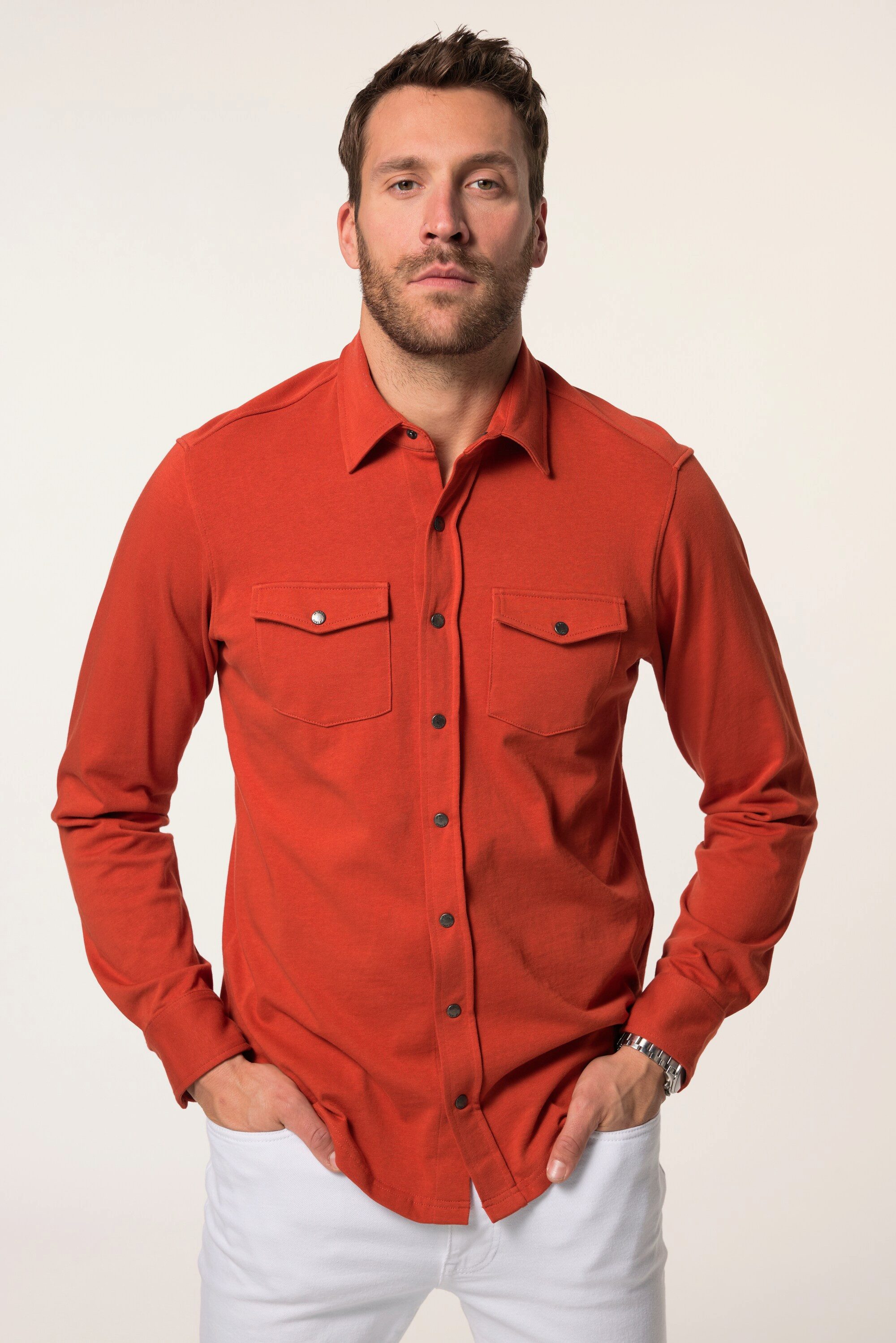 Businesshemd Sweathemd Langarm Kentkragen Modern Basic Fit