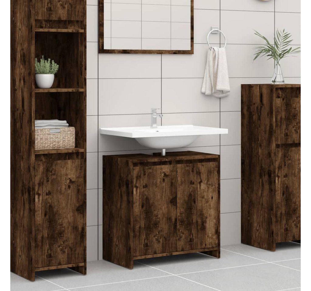 Thumbnail - vidaXL Waschtisch Badschrank Räuchereiche 60x33x61 cm Spanplatte