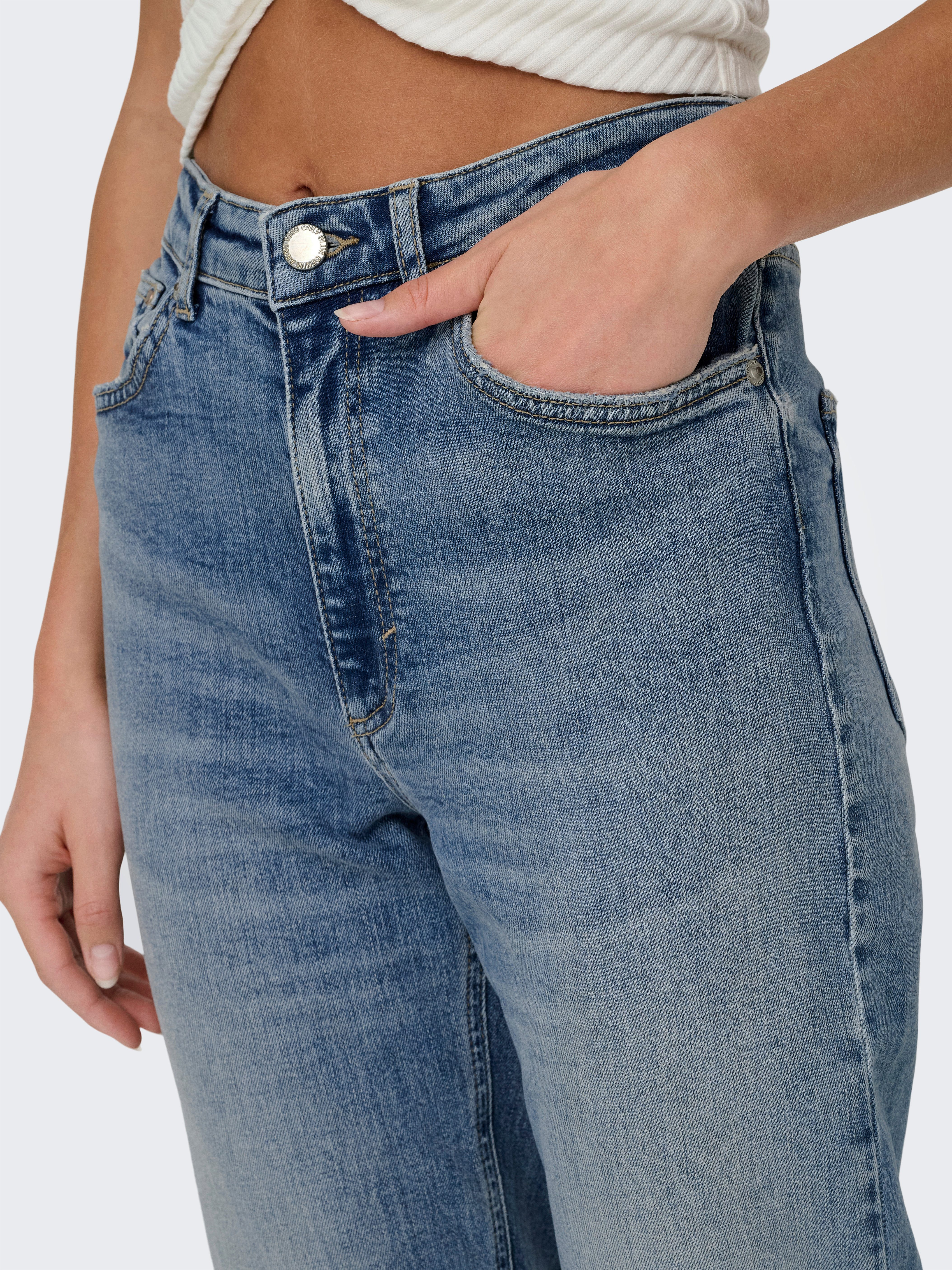 ONLY Bootcut-Jeans ONLJUICY HW FLARED DNM DOT023 NOOS Baumwollmischung, bootcut fit, high waist
