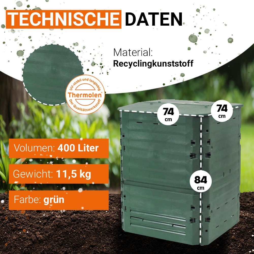 GARANTIA Komposter THERMO-KING Komposter 400 Liter grün, 400 l
