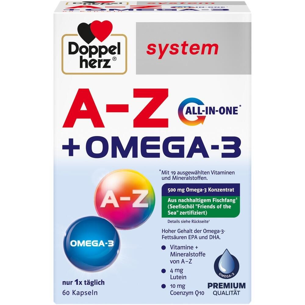 Queisser Pharma GmbH & Co. KG DOPPELHERZ A-Z+Omega-3 all-in-one system Kapseln Kapseln, 60 St.