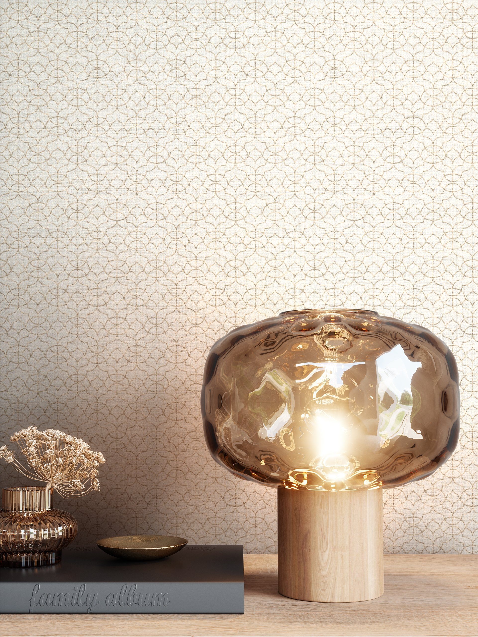 Newroom Vliestapete, Beige Tapete Glamour Leicht günstig online kaufen