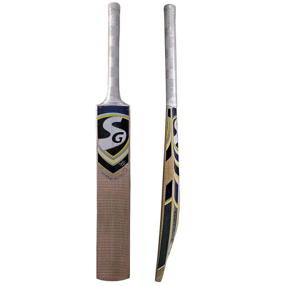 SG Badmintonschläger Sierra Plus Cricket Bat Gr. 5 Kashmir Willow Leicht mit Cover, (Einzelner Cricket-Schläger mit Schutzhülle, Größe 5, Farbe Beige)