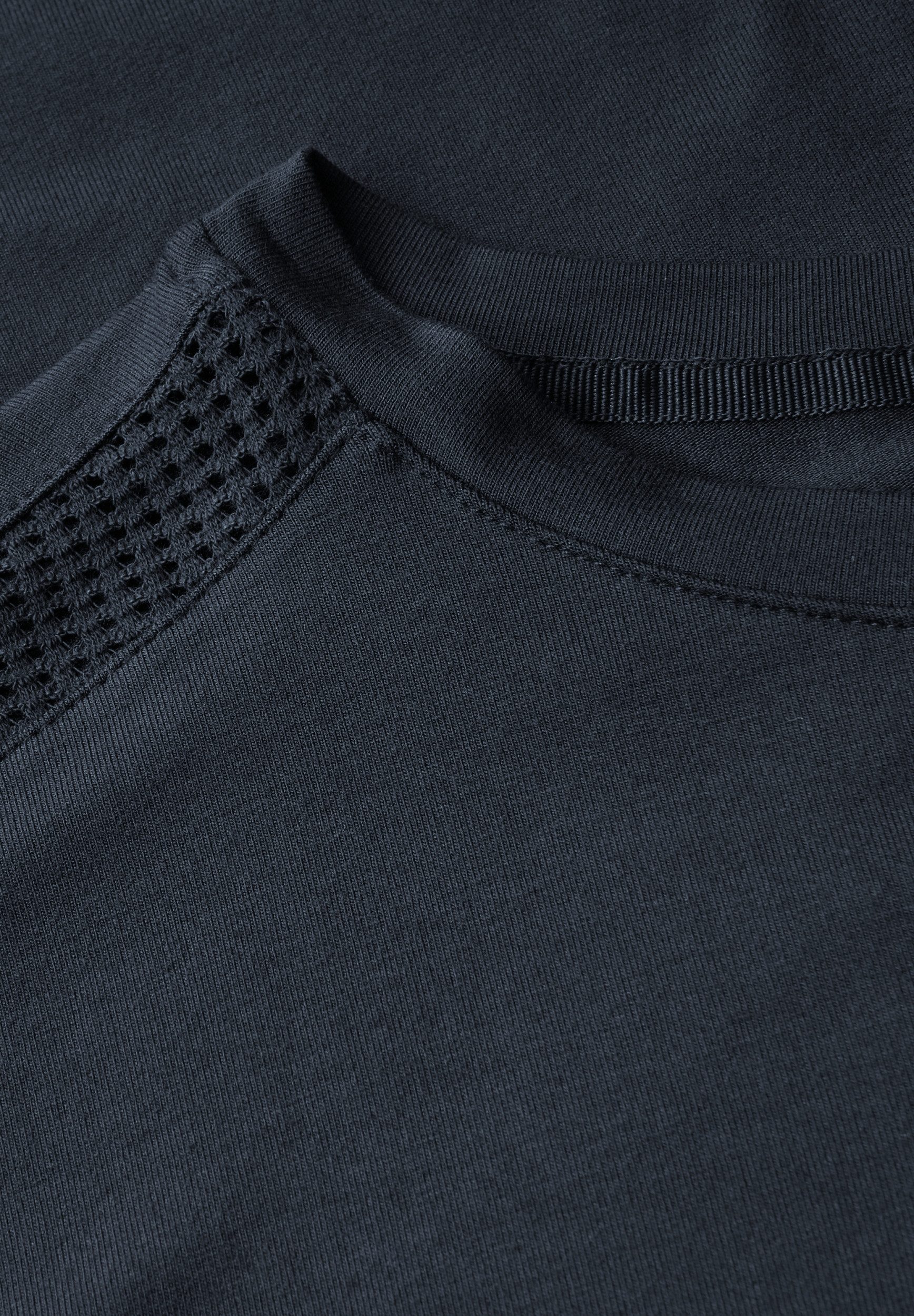 STREET ONE T-Shirt - Jersey-Shirt Damen – Mesh-Details Schulter – U-Boot-Au günstig online kaufen