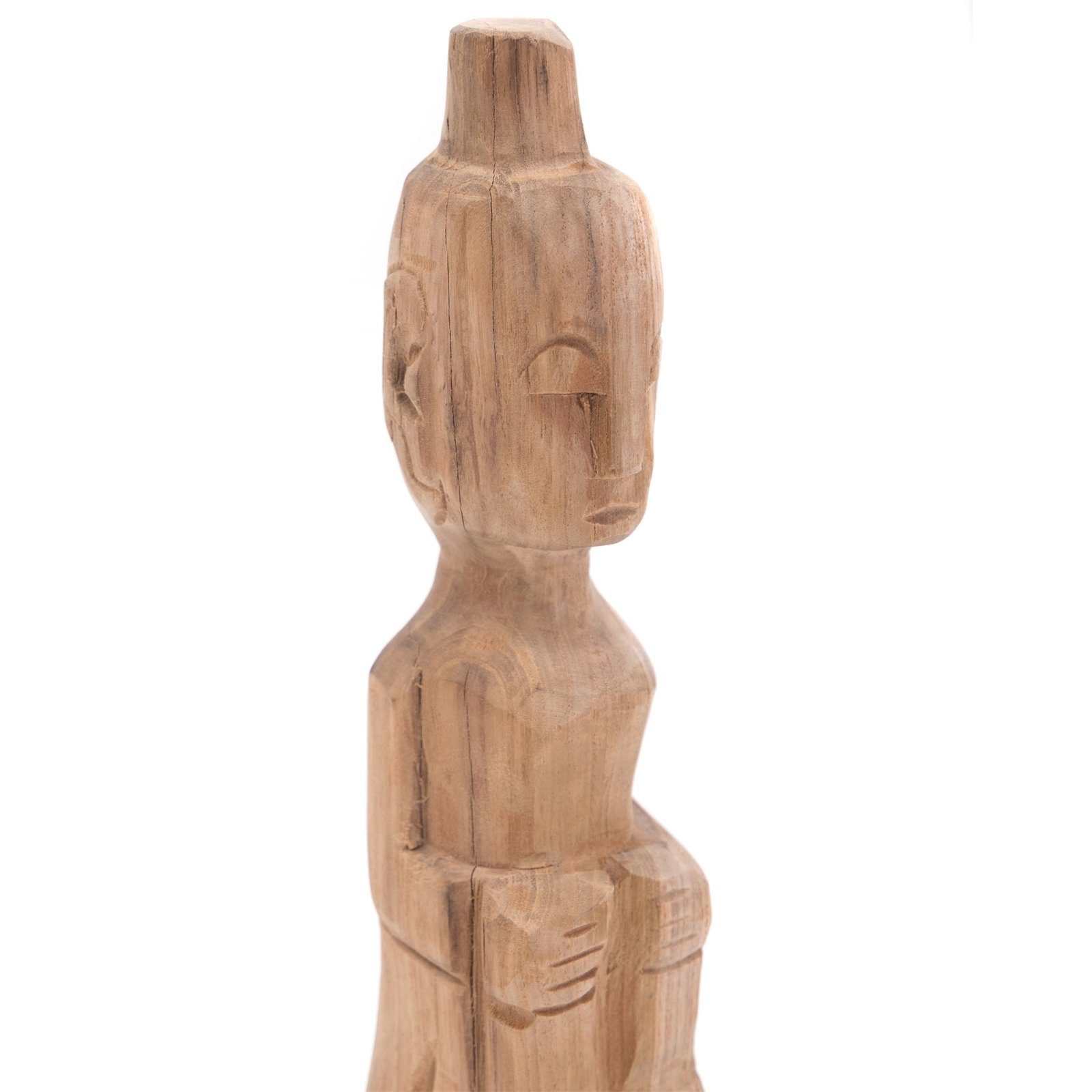 CREEDWOOD Skulptur TEAK Teakholz, FIGUR Holz MIT HUT Figur II", "PRIMITIVO