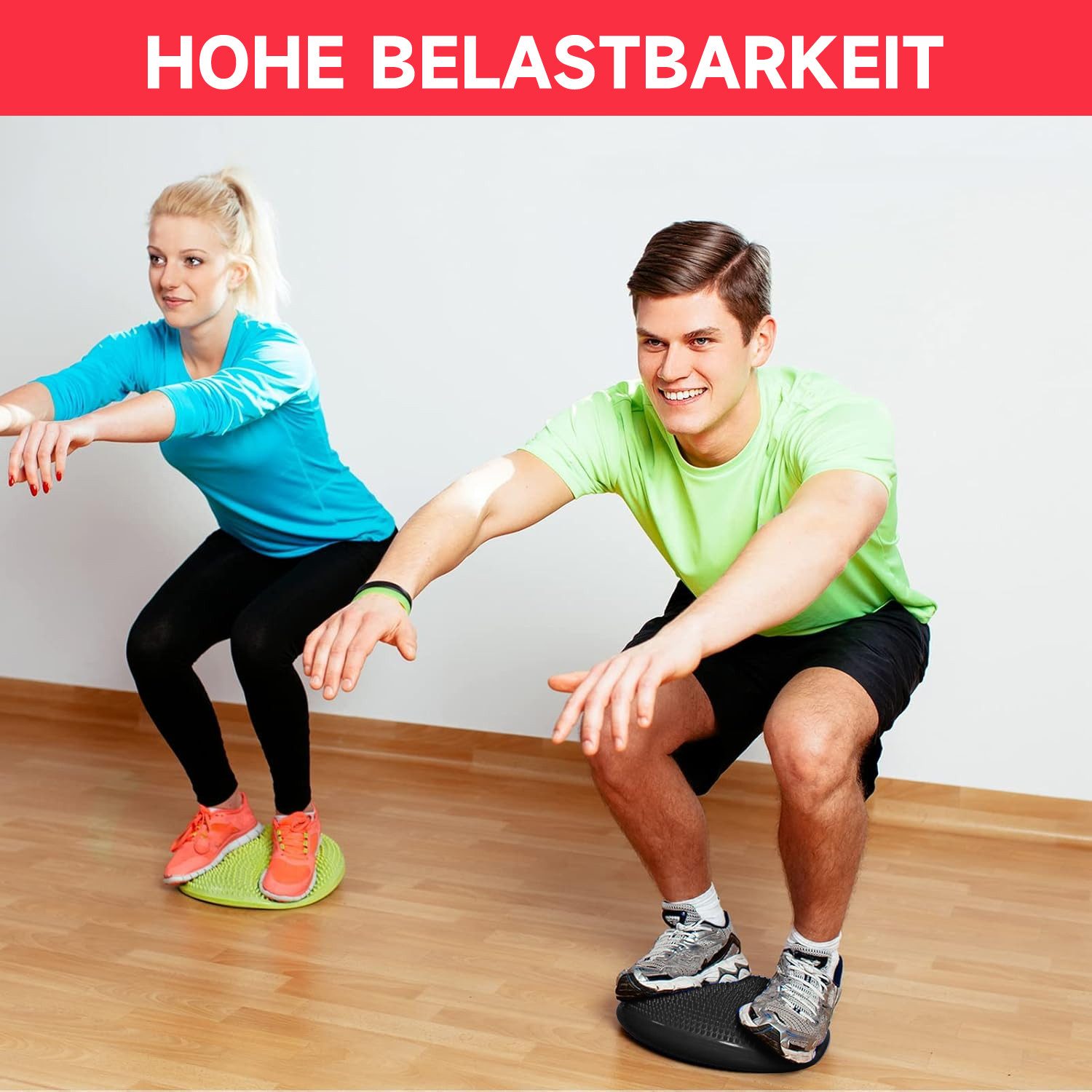 OSTWOLKE Balancekissen Ballsitzkissen Luftkissen Noppenkissen inkl. Pumpe, für aufrechte Haltung, Fitness-, Reha-, Balance- & Krafttraining