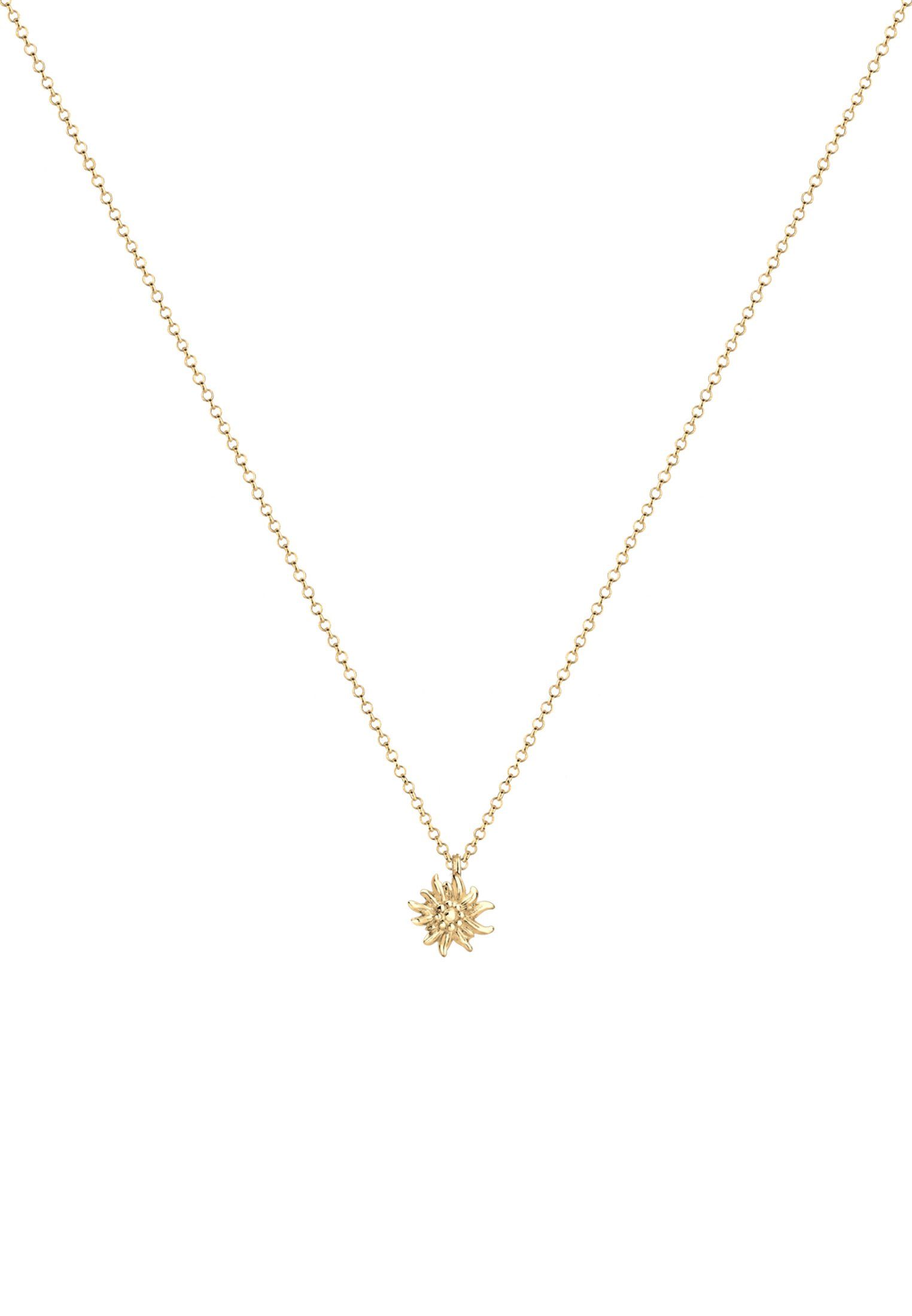 925 Edelweiss Anhänger Anhänger Gold Symbol Tracht Kette mit Silber Elli