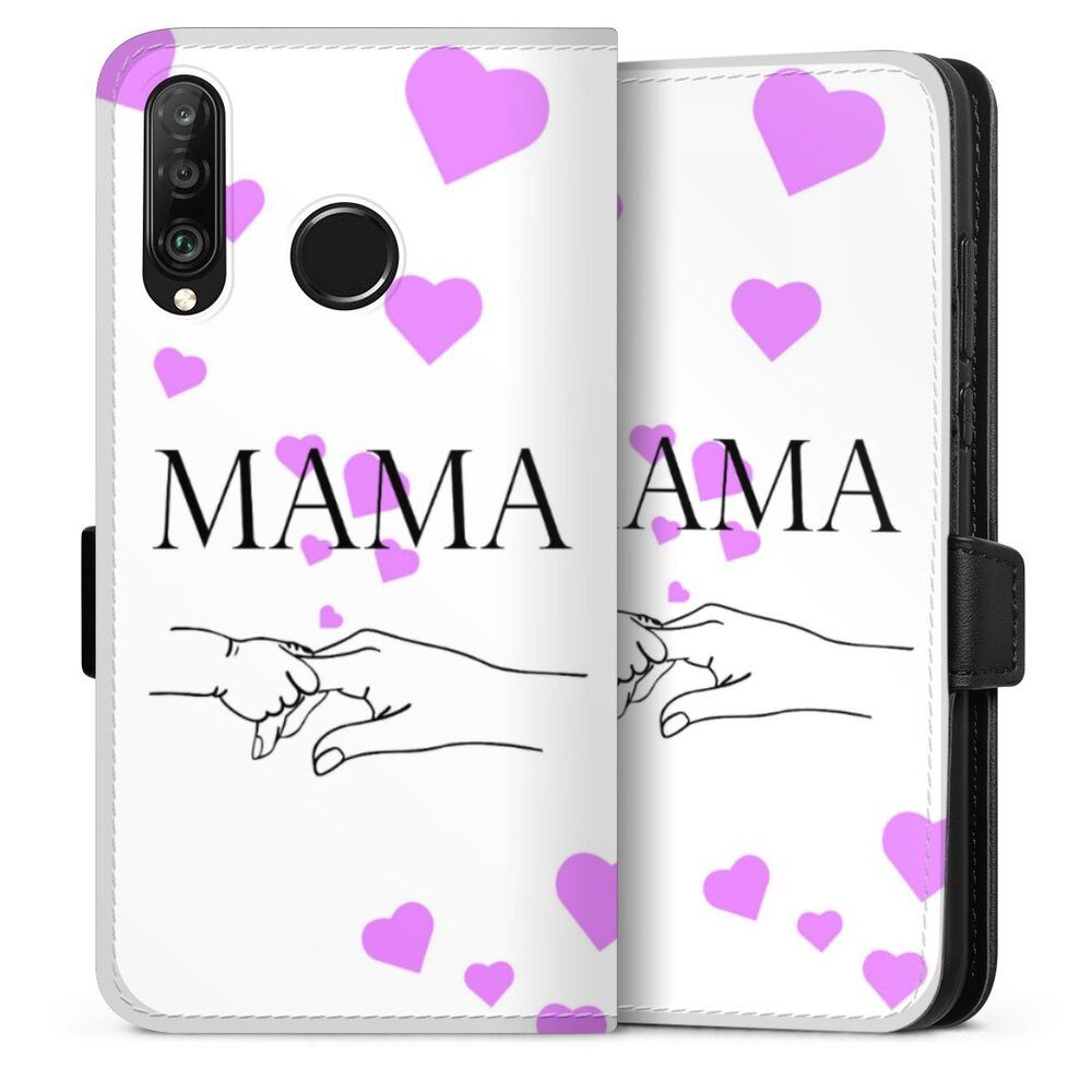 DeinDesign Handyhülle Muttertag Mama Familie Muttertag-Mama und kinder, Huawei P30 Lite New Edition Hülle Handy Flip Case Wallet Cover