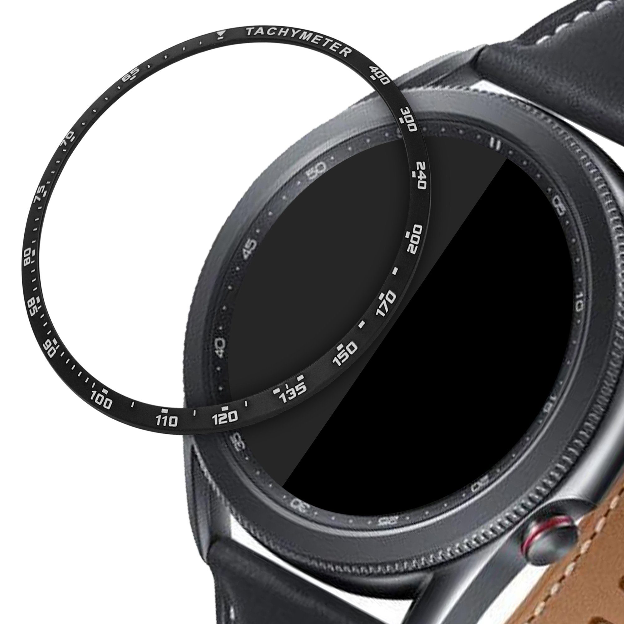 kwmobile Smartwatch-Hülle Schutzring für Samsung Galaxy Watch 3 (45mm),  Bezel Ring Lünette mit Tachymeter Skala