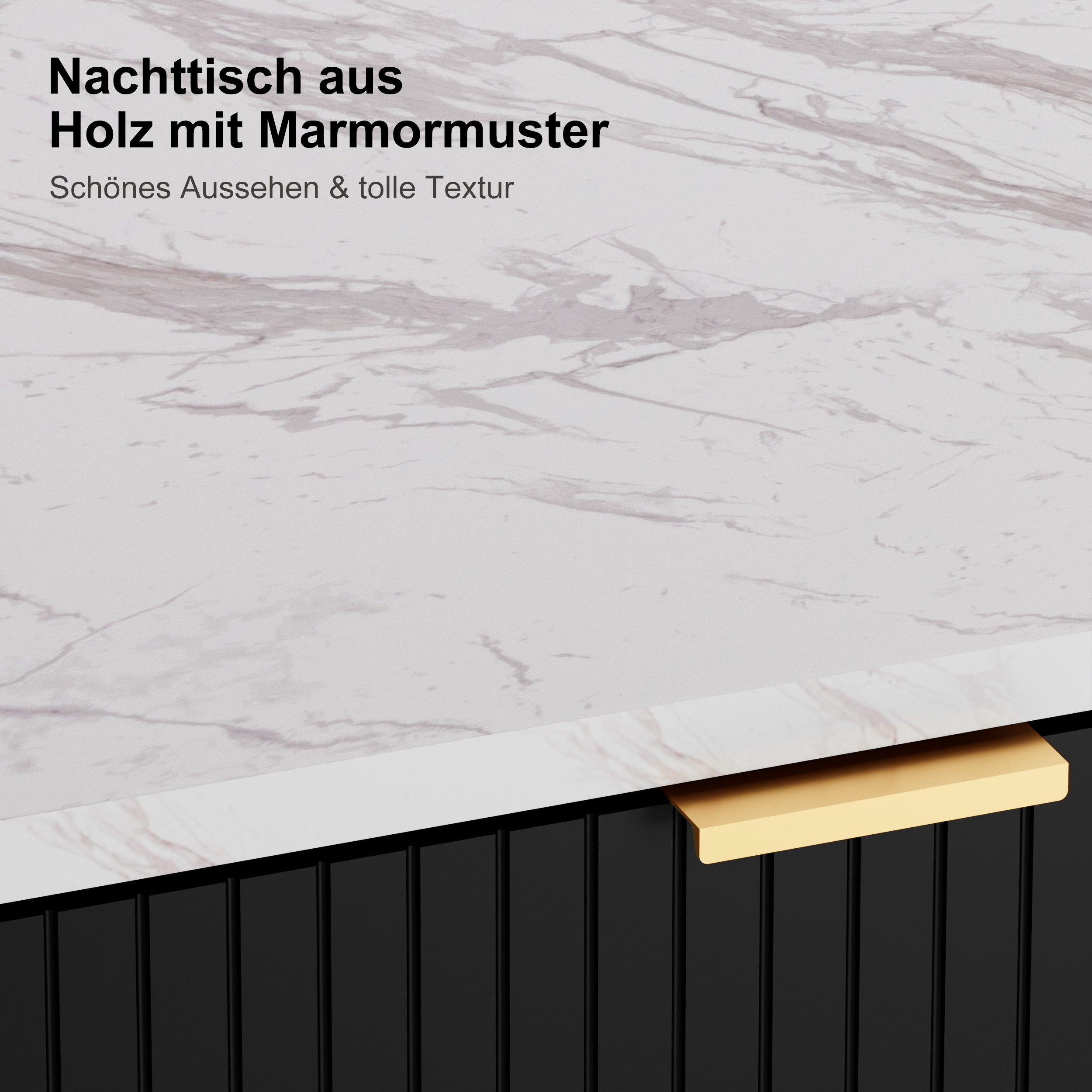 UEV Nachttisch 2er Set marmor, Nachtschrank mit Schubladen (Nachtkommode mi günstig online kaufen