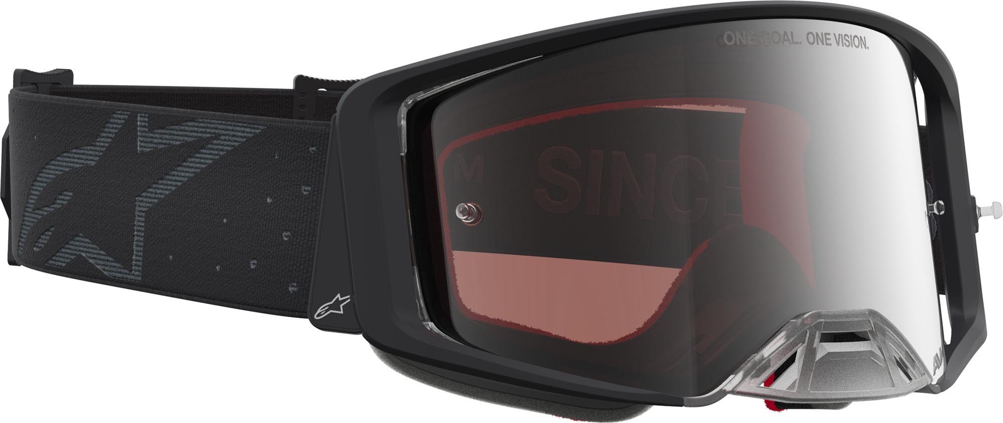 Alpinestars Motorradbrille Supertech Cloak Mirror Motocross Brille, Mit Band,Verspiegelt