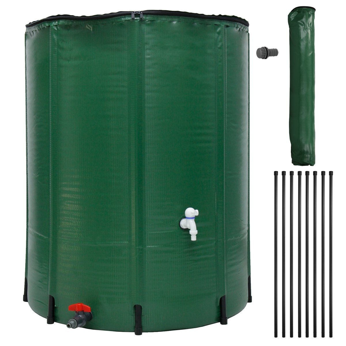 ECD Germany Regentonne »faltbar 500 L mit Hahn 80x98 cm Grün«, (1tlg