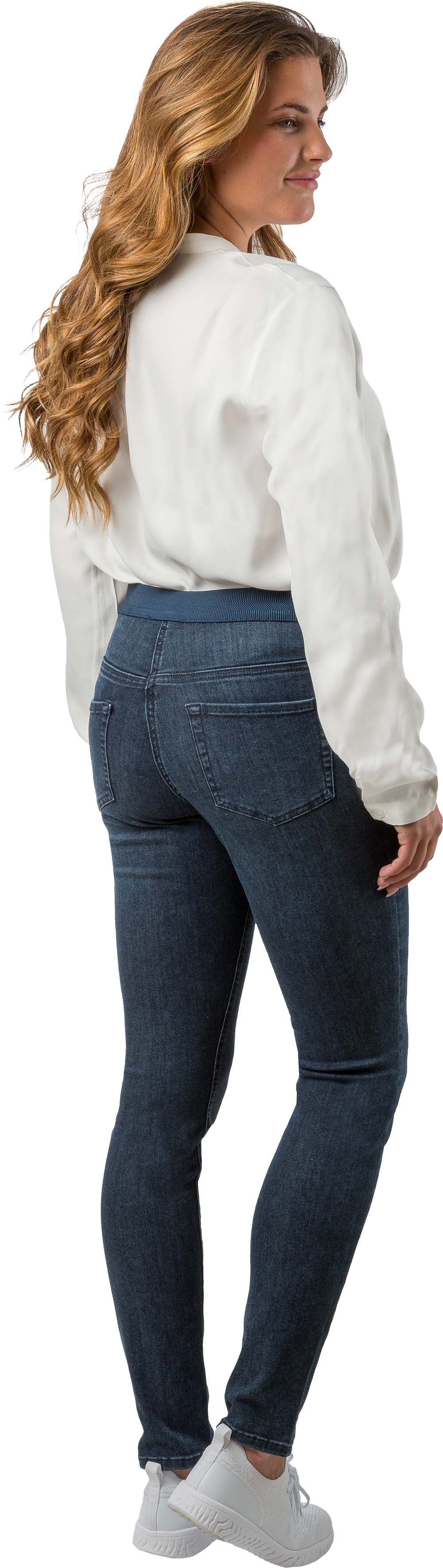 Stehmann Stretch-Jeans Sissi-781W, schmale Superstretch-Jeans mit elastischem Bund angedeutete Taschen vorn