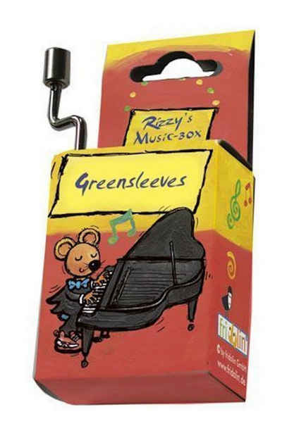 Fridolin Spieluhr Kurbel-Spieldose Melodie "Greensleeves" Spieldose Rizzy's Music-Box, (Set, 1-tlg), hochwertiges 18 - Ton Spielwerk mit Handkurbel
