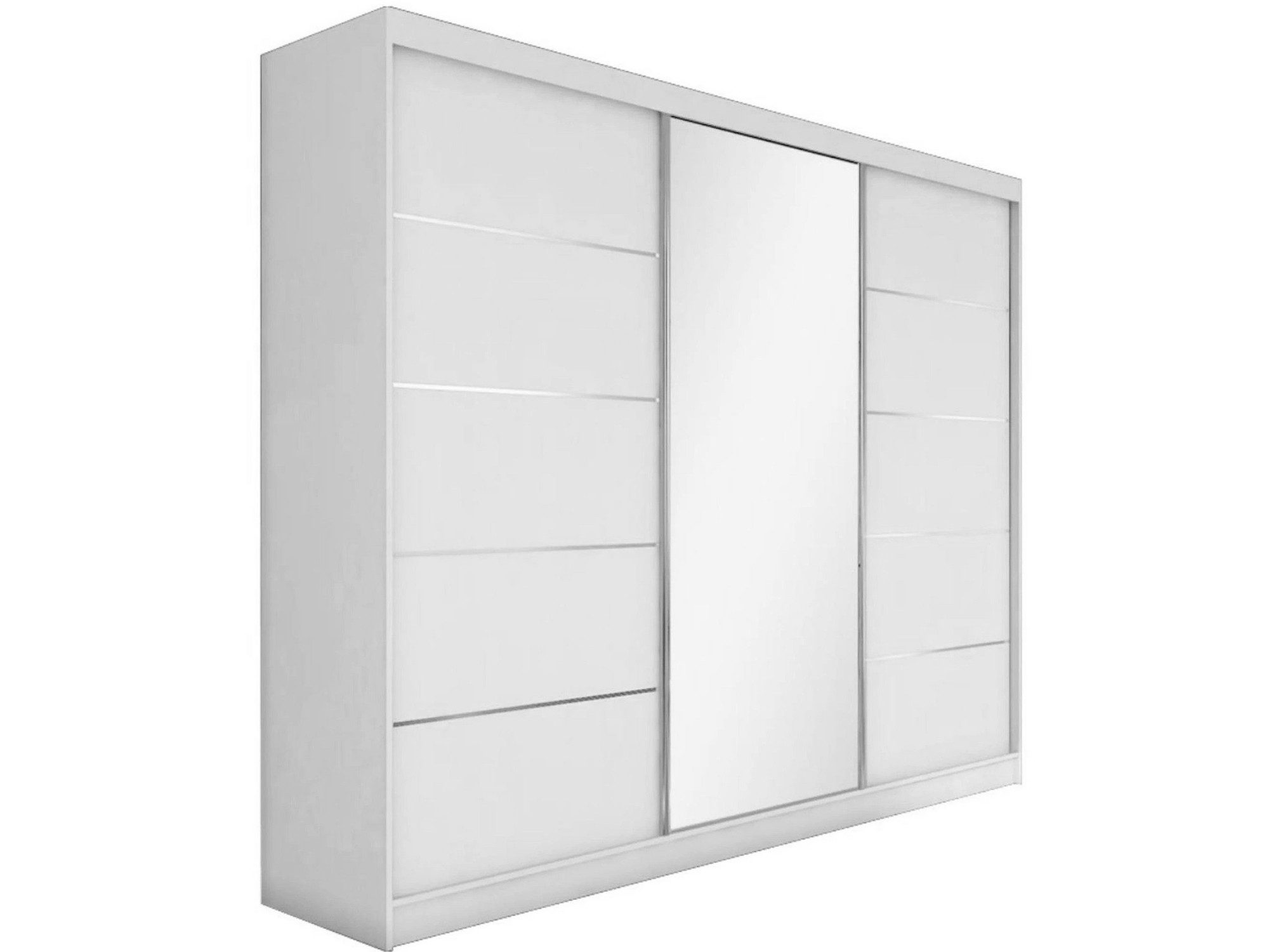 Beautysofa Schwebetürenschrank Marika mit Spiegel (moderner Kleiderschrank mit Schwebetüren, Kleiderstange und Einlegeböden) Schrank erhältlich in Artisan Eiche, Grau, Schwarz oder Weiß