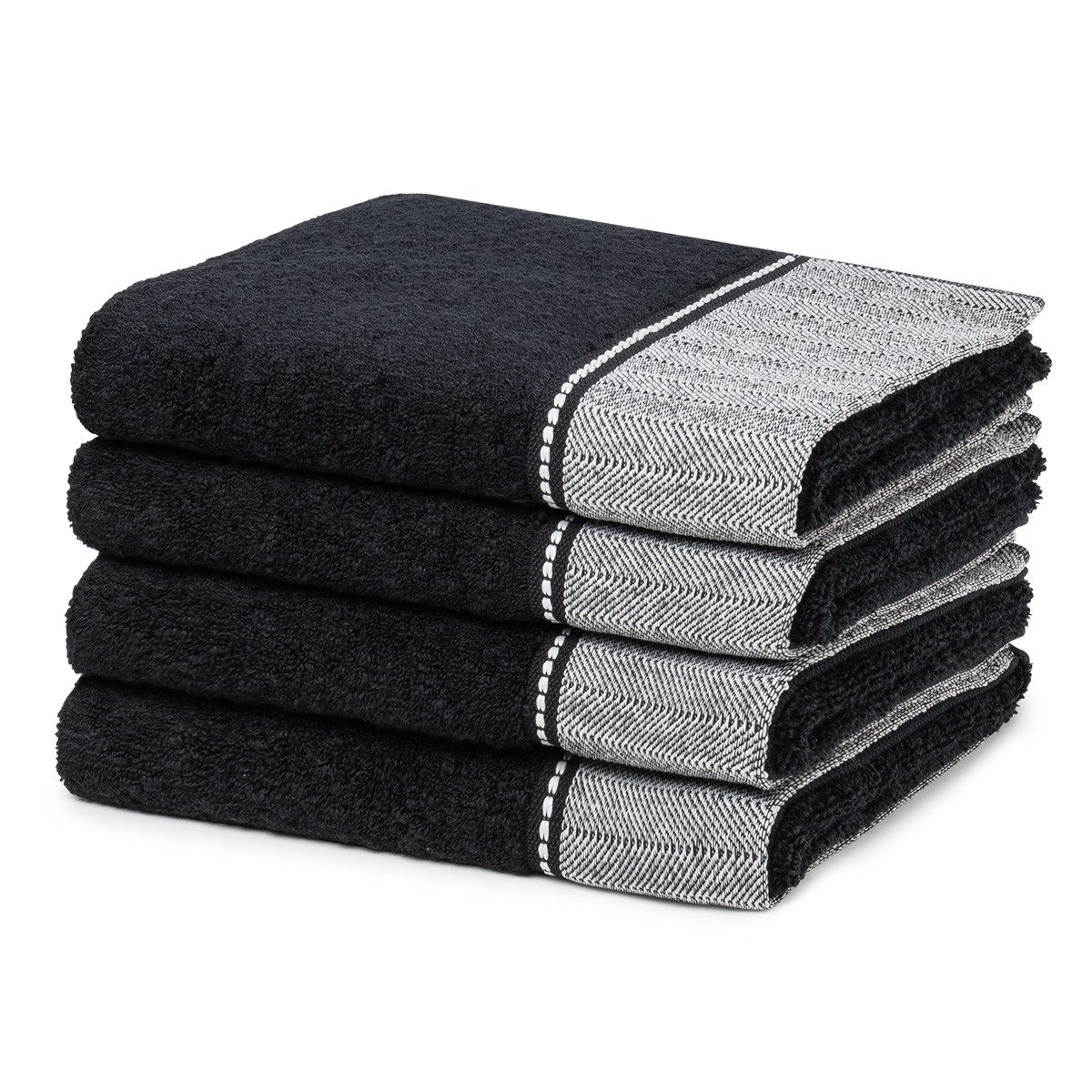 Möve Handtuch Set Brooklyn, Walkfrottee (Spar-Set, 4-St), 4 X Handtuch im Set - Baumwolle - Saugstark - Weicher Materialmix
