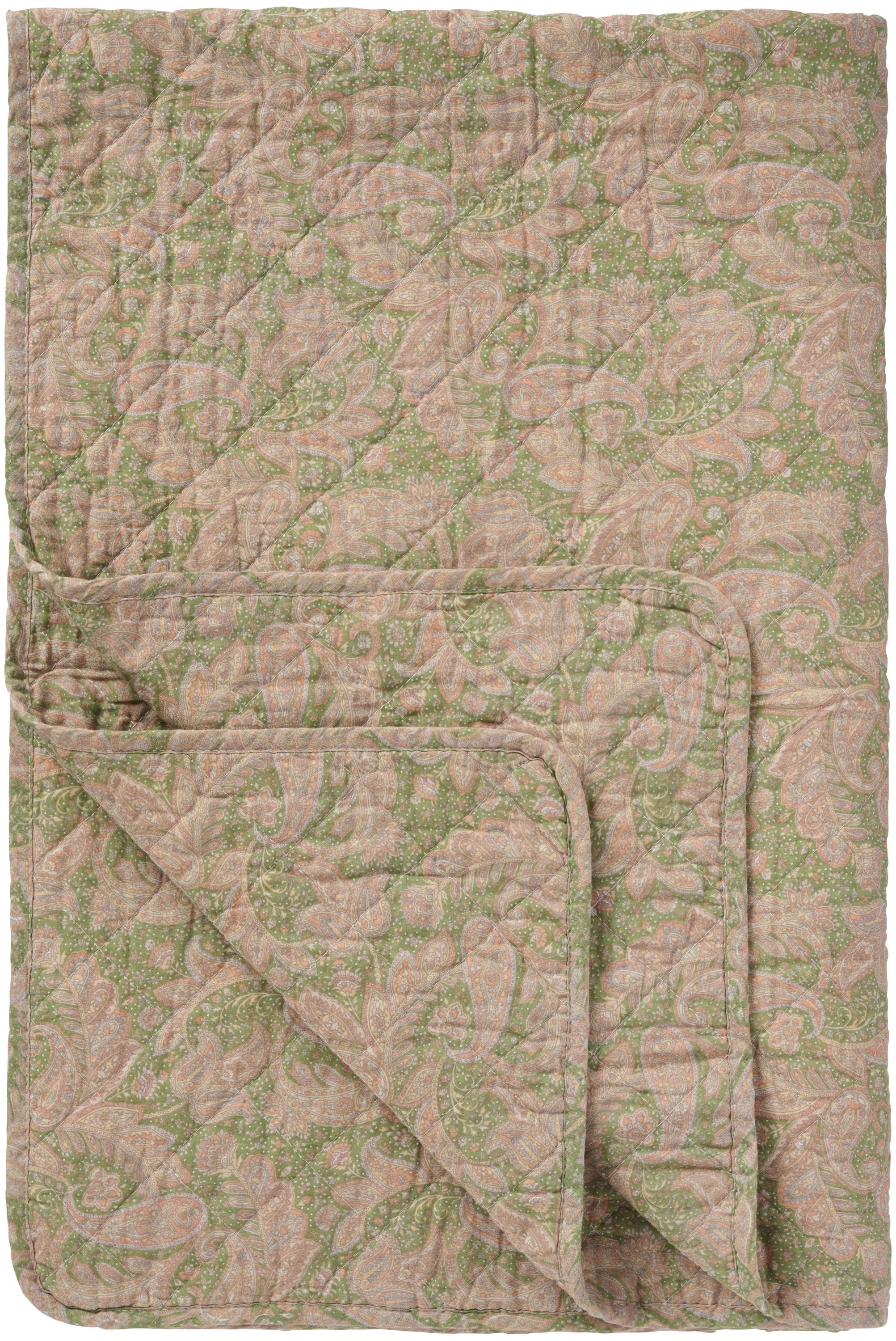 Ib Laursen Tagesdecke Ib Laursen - Decke Quilt Tagesdecke 180x130cm Rosa Grün Paisleymuster
